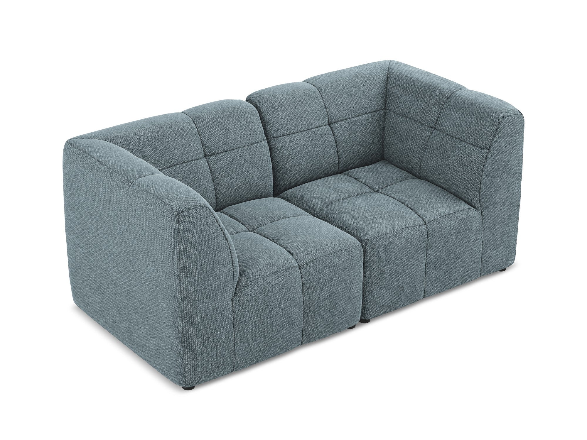 Modulares 2-Sitzer-Sofa ALOHA in jeansblauem Boucle