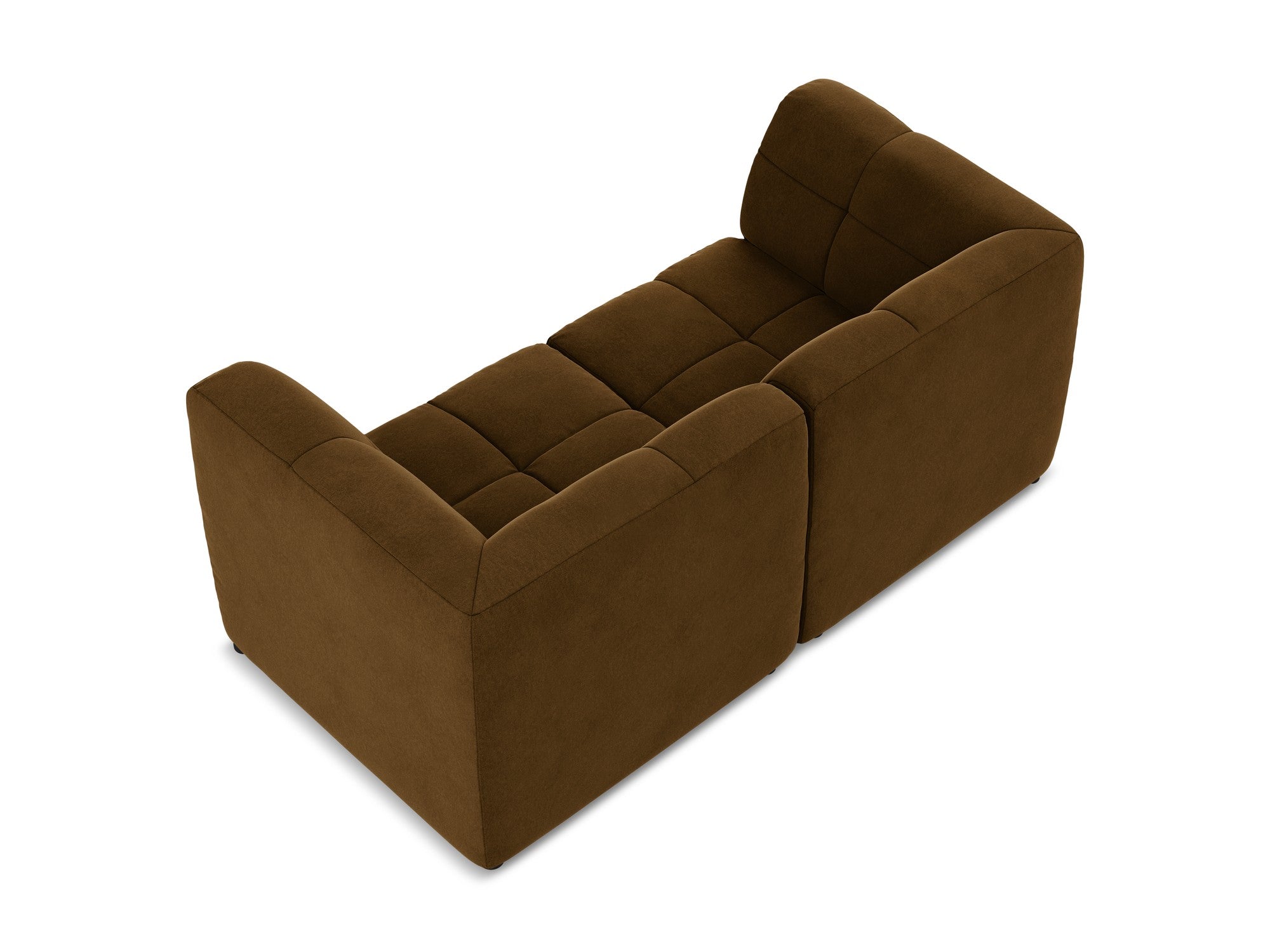 Velvet modular sofa for 2 ALOHA mustard