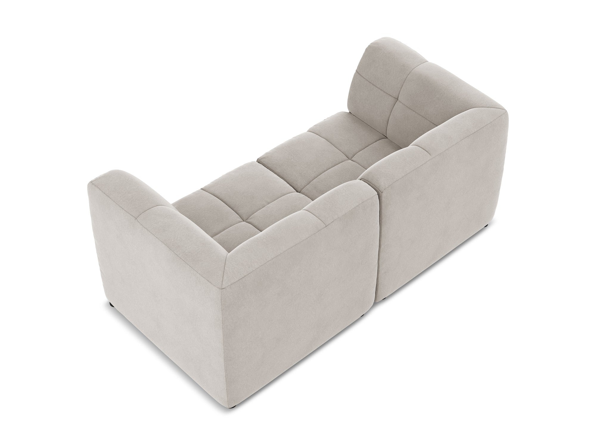 Velvet modular sofa for two ALOHA light beige