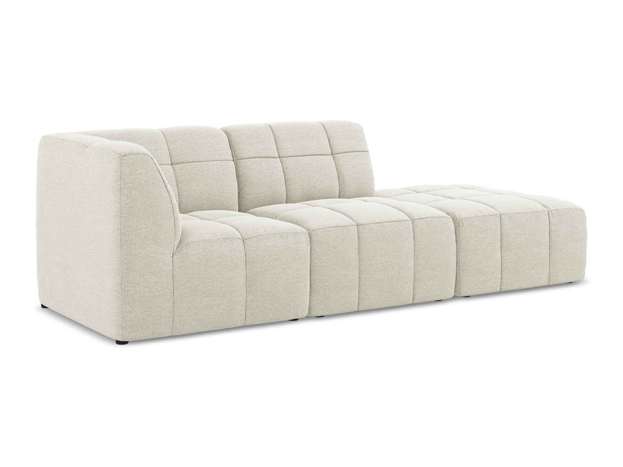 Modulares Sofa linksseitig offen 3-sitzig ALOHA sandfarbener Boucle