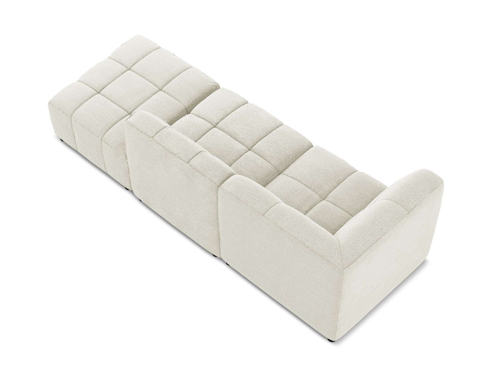 Modulares Sofa linksseitig offen 3-sitzig ALOHA sandfarbener Boucle