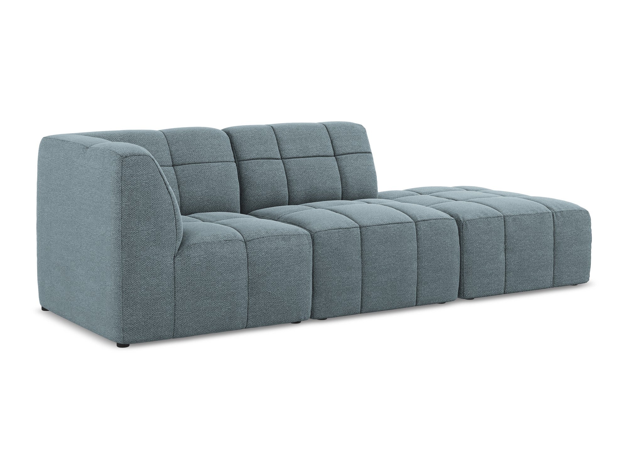 Modulares Sofa linksseitig offen 3-sitzig ALOHA jeansblau Boucle