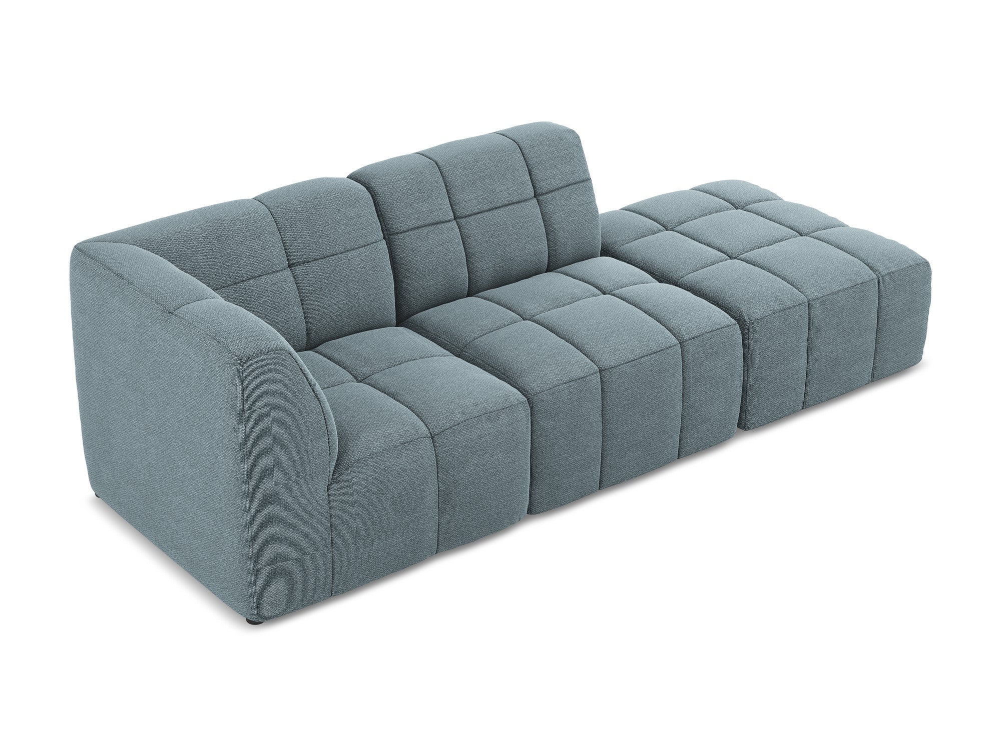 Modulares Sofa linksseitig offen 3-sitzig ALOHA jeansblau Boucle