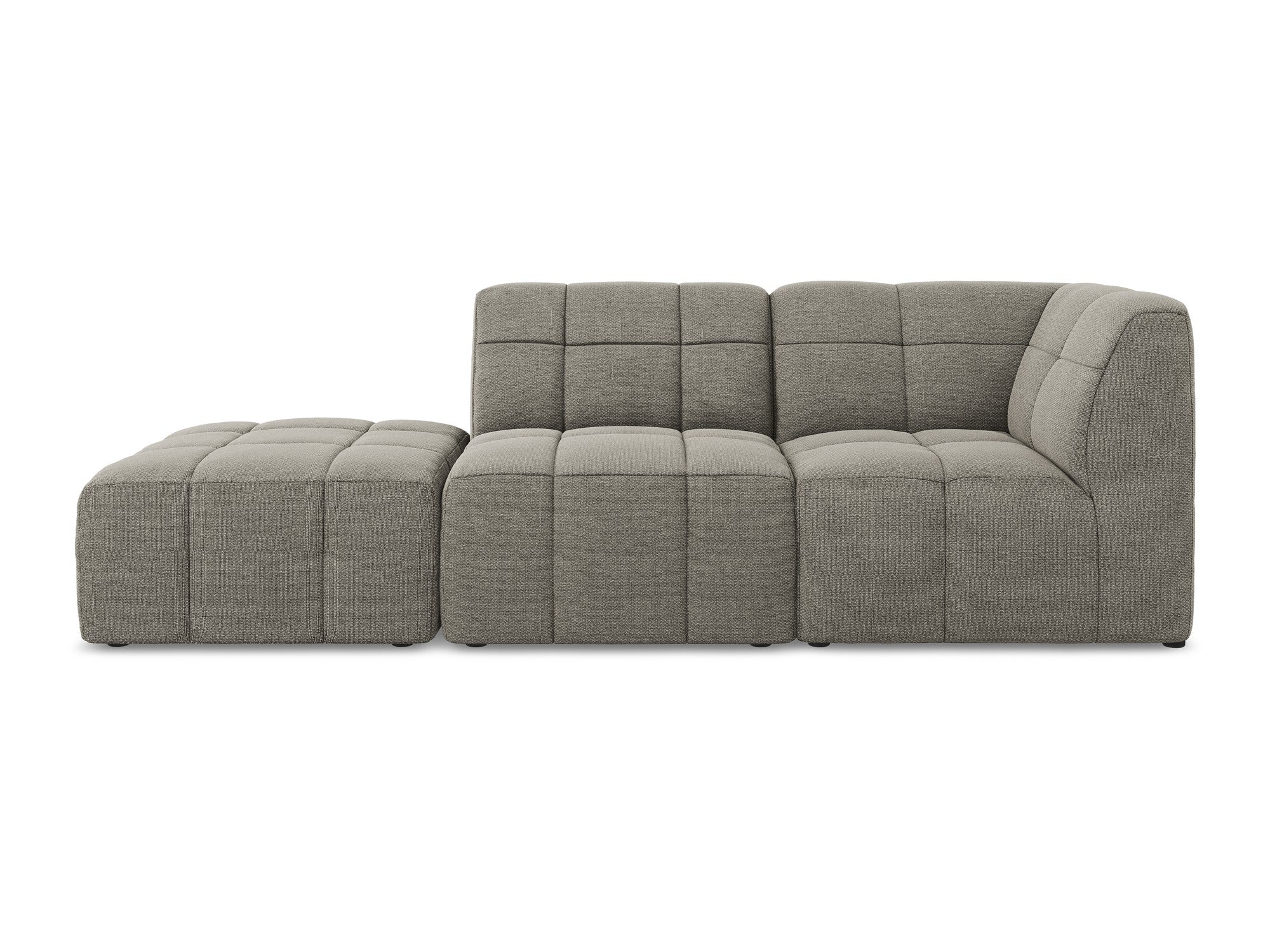 Modulaire bank rechts open 3-zits ALOHA grijs boucle