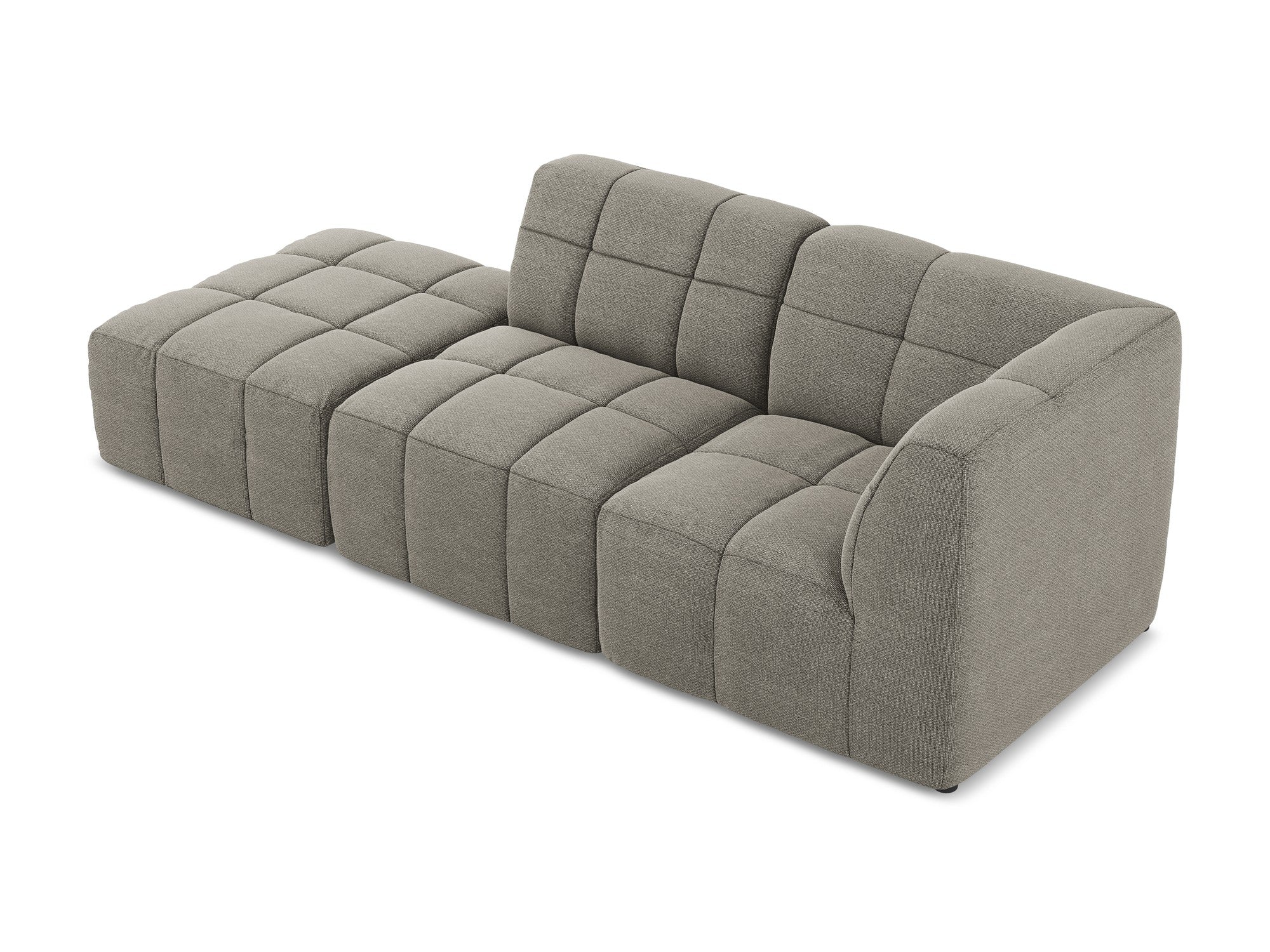 Modulaire bank rechts open 3-zits ALOHA grijs boucle