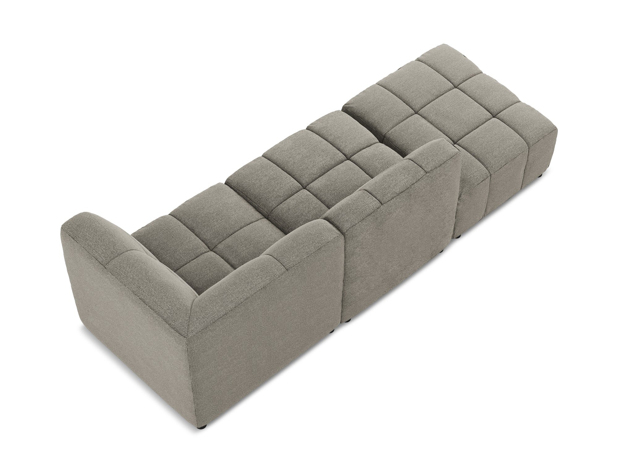 Modulaire bank rechts open 3-zits ALOHA grijs boucle