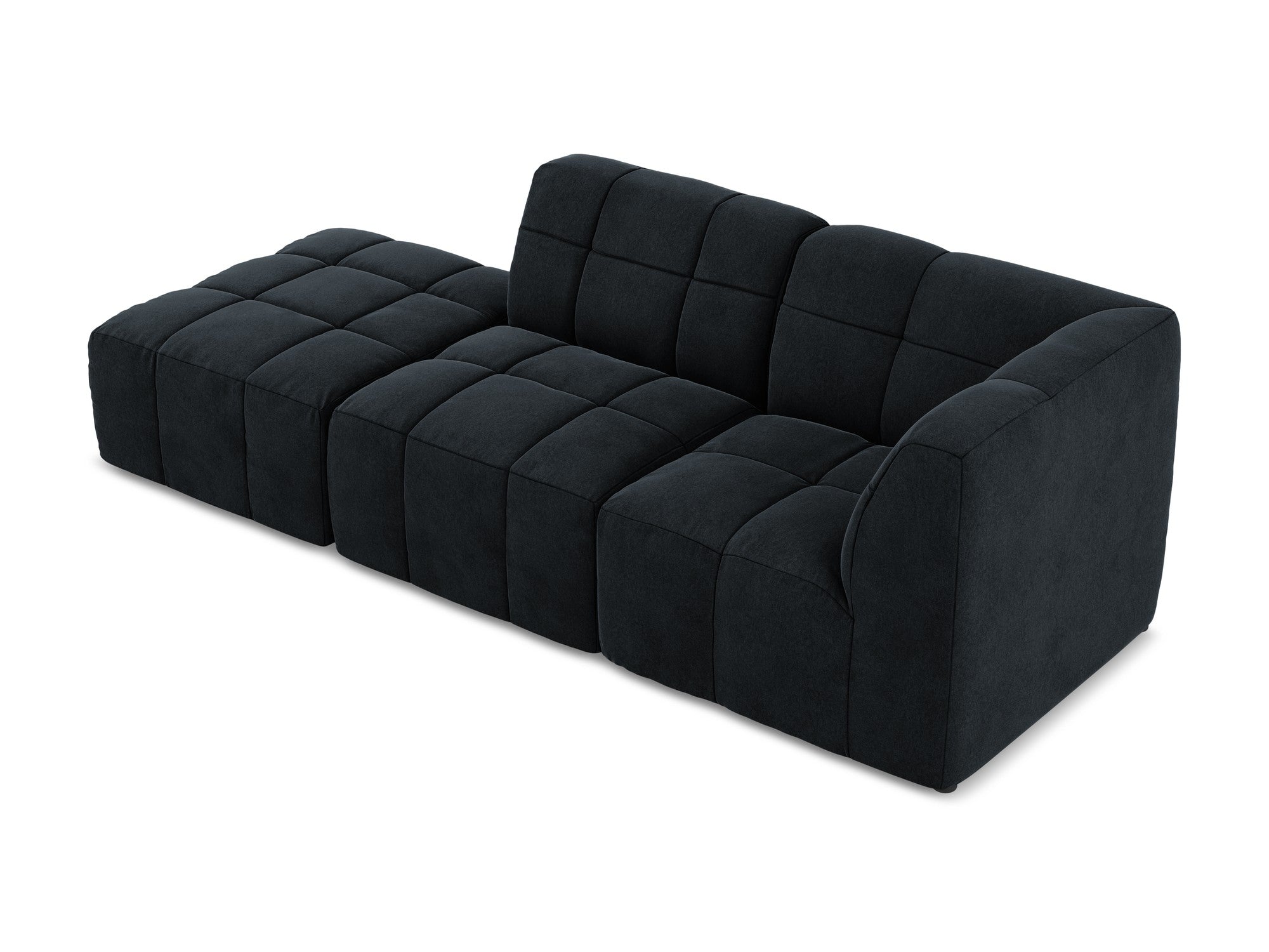 Right-facing open velvet modular sofa for 3 people ALOHA in royal blue