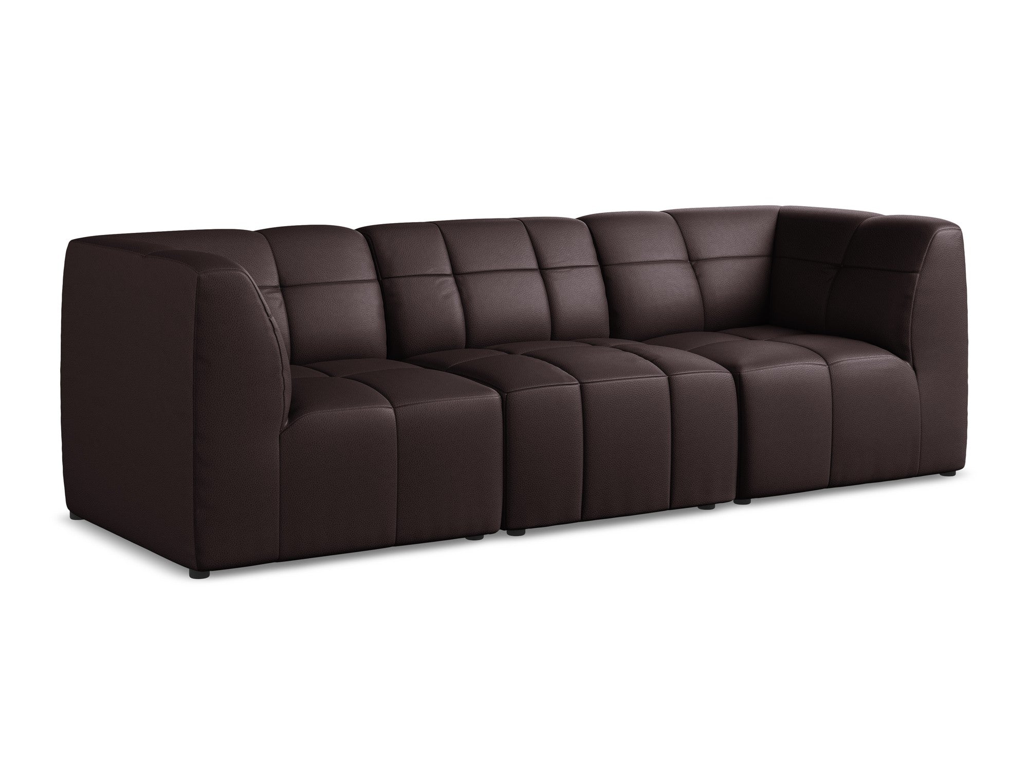 3-seater modular sofa ALOHA in plum eco-leather