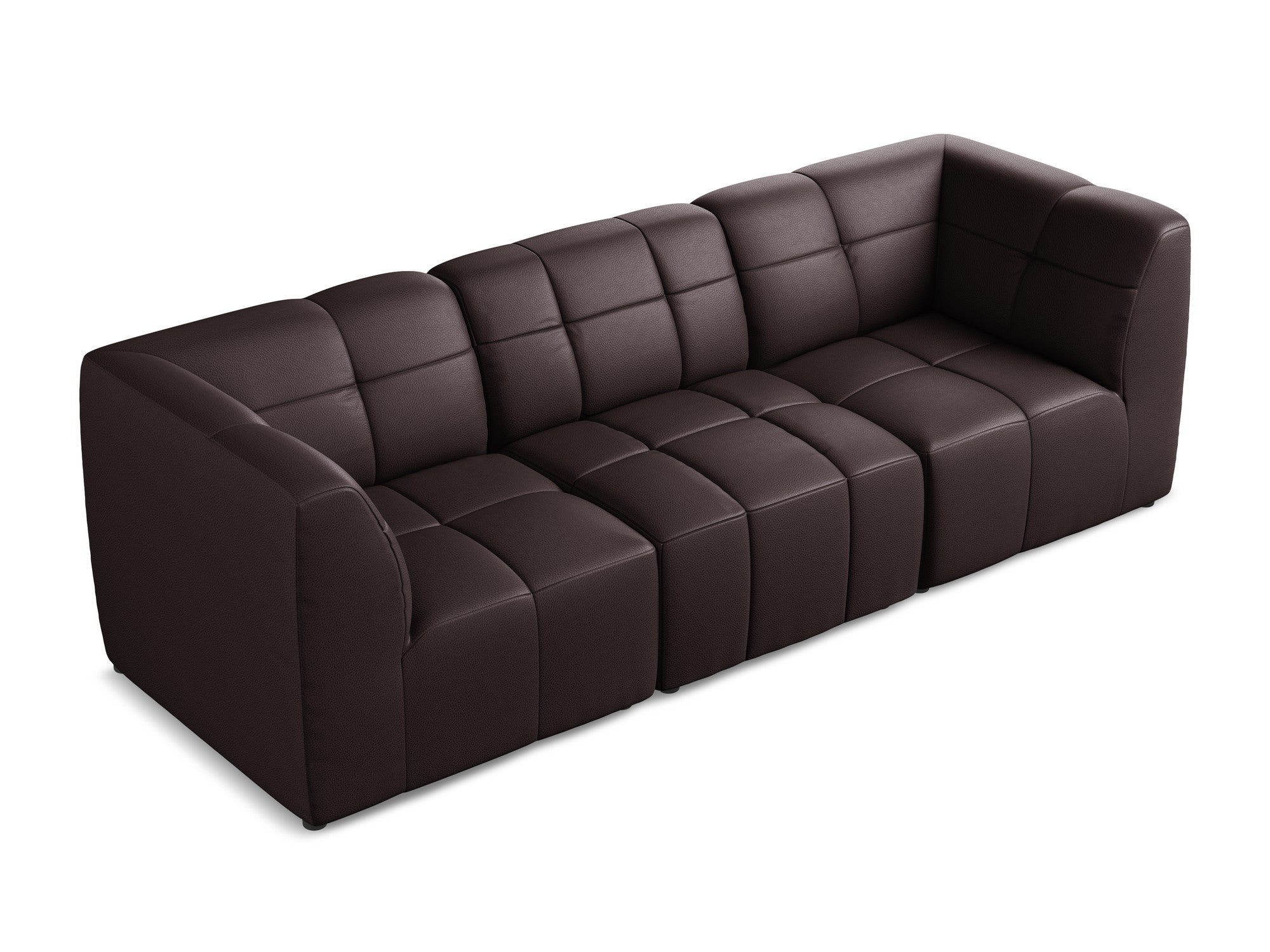 3-seater modular sofa ALOHA in plum eco-leather