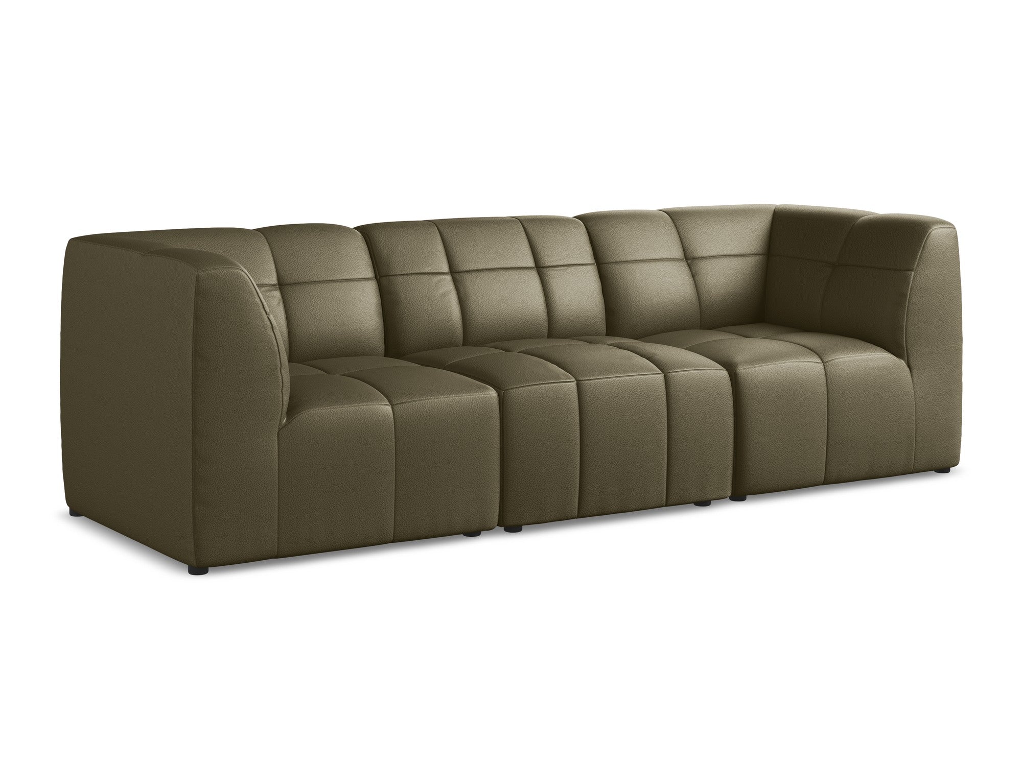 3-Seater Modular Sofa ALOHA Olive Eco-Leather