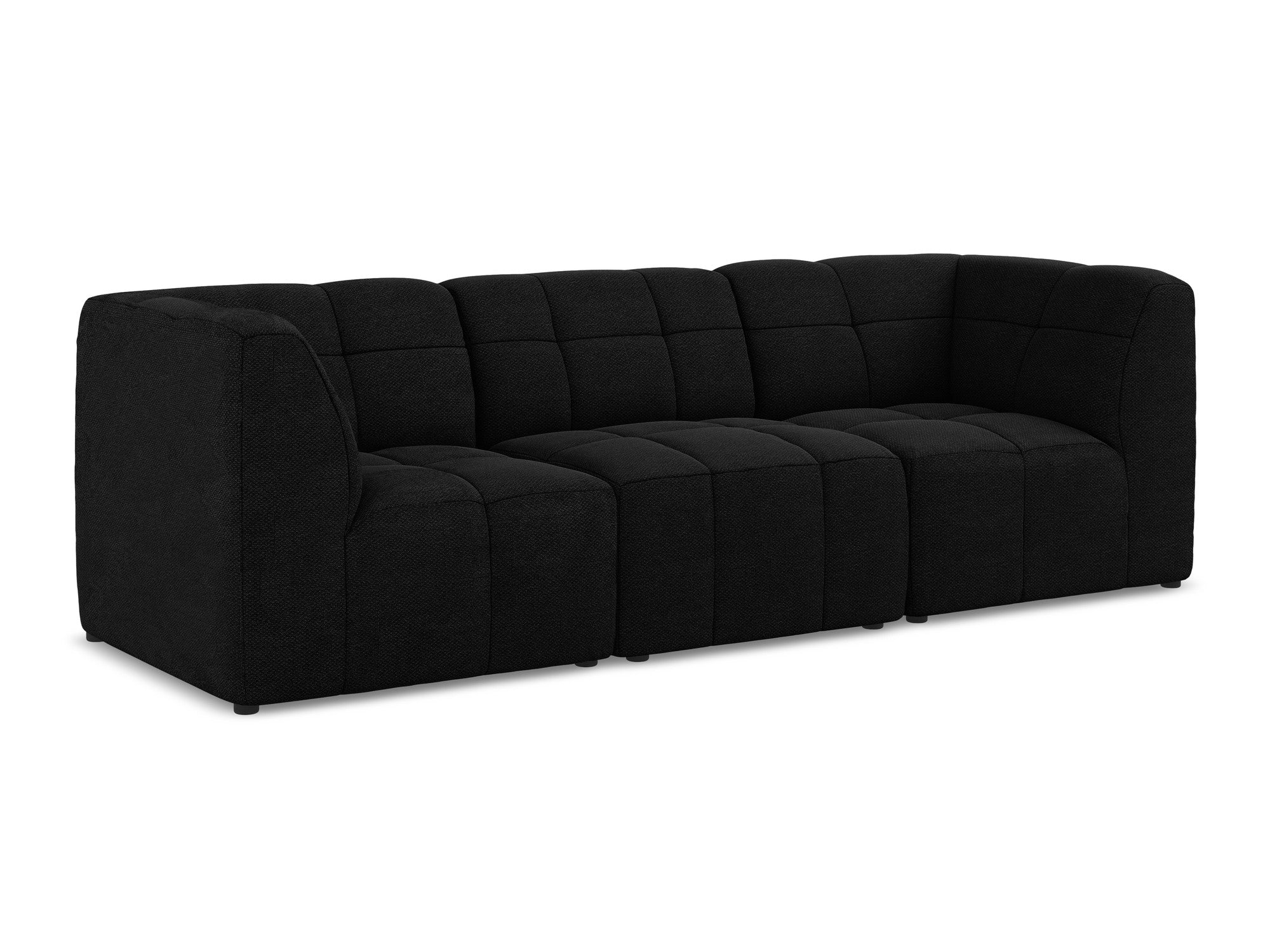 3-seater modular sofa ALOHA black boucle