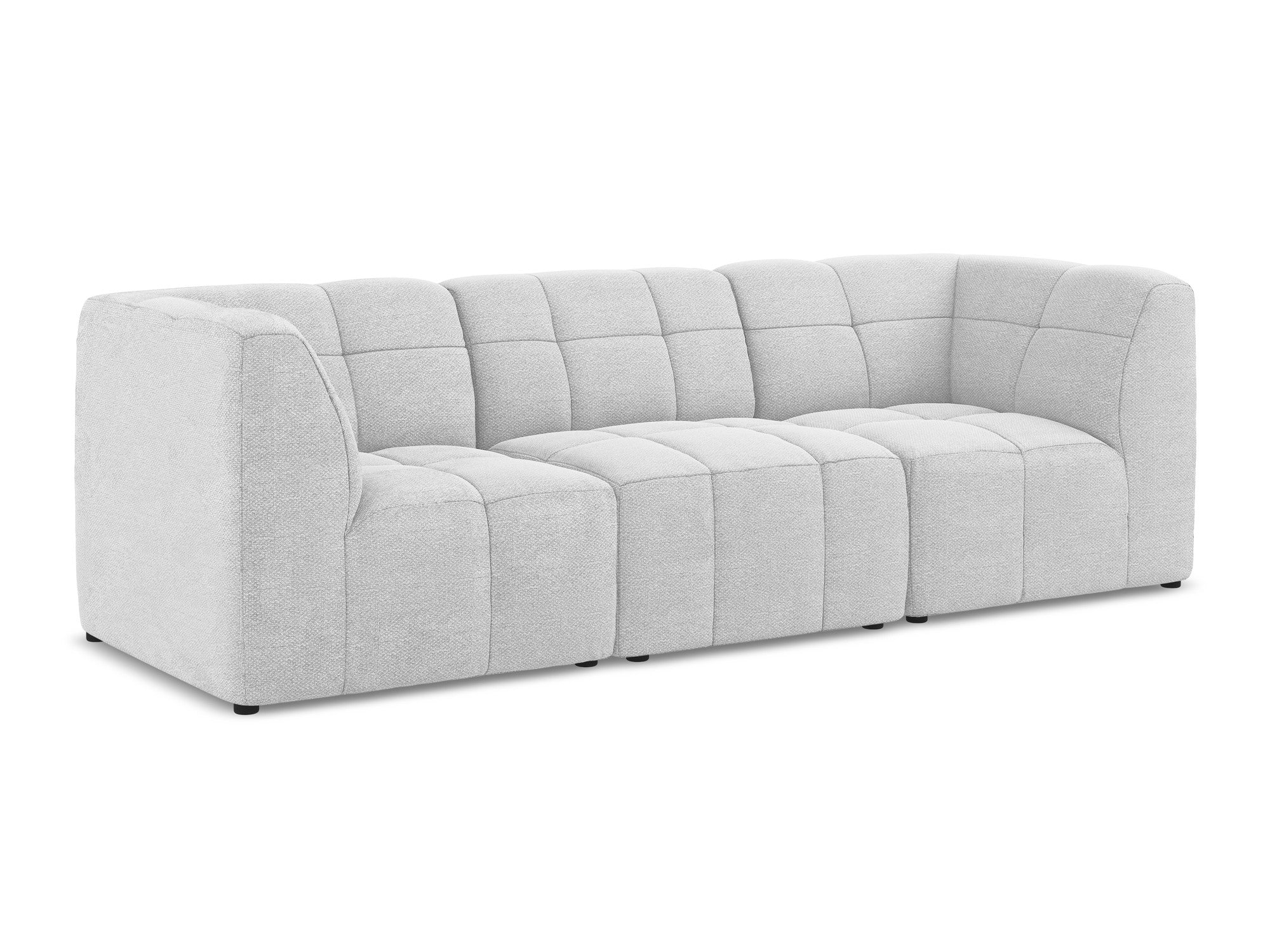 3-seater modular sofa ALOHA silver boucle