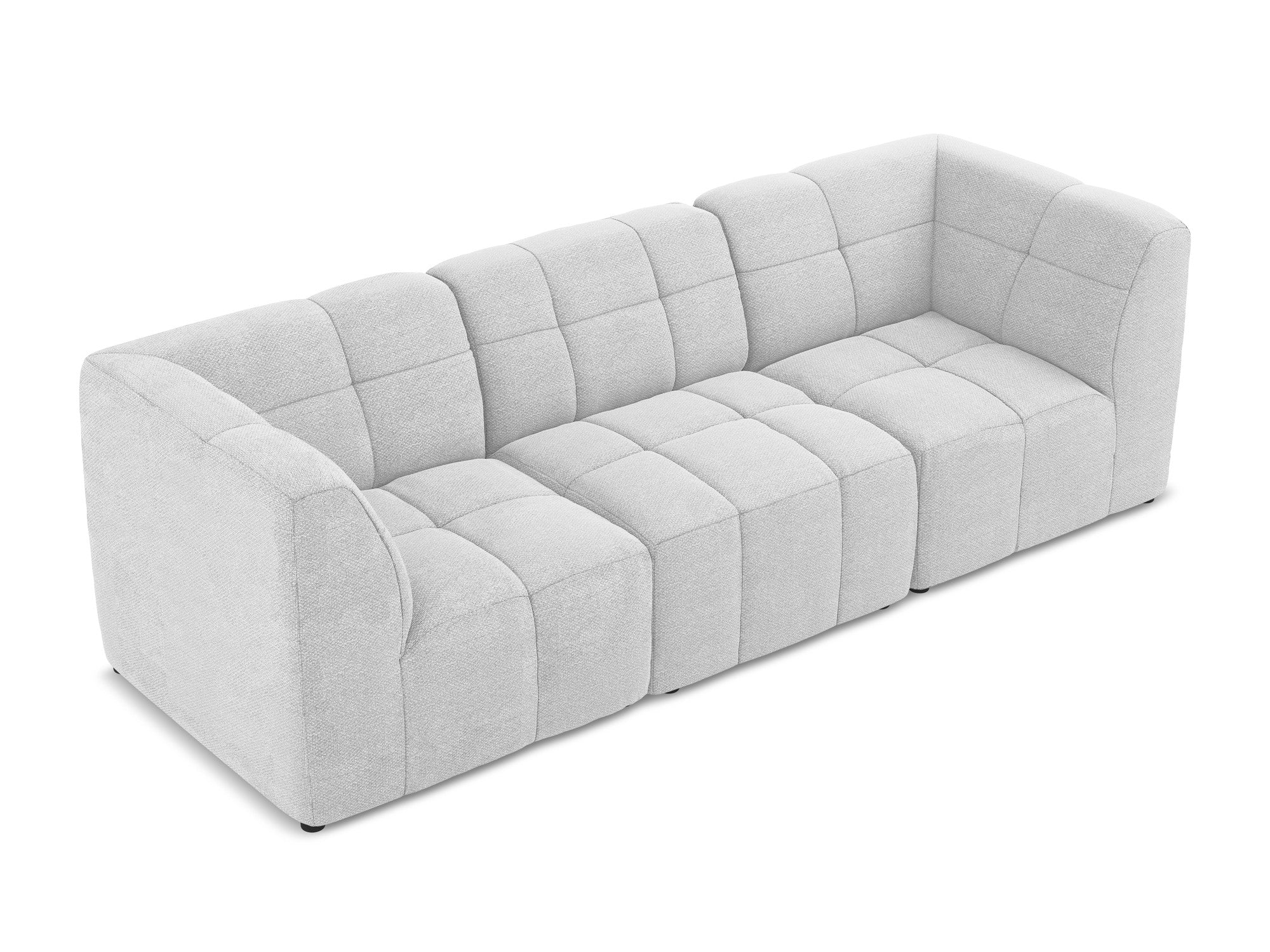 3-seater modular sofa ALOHA silver boucle