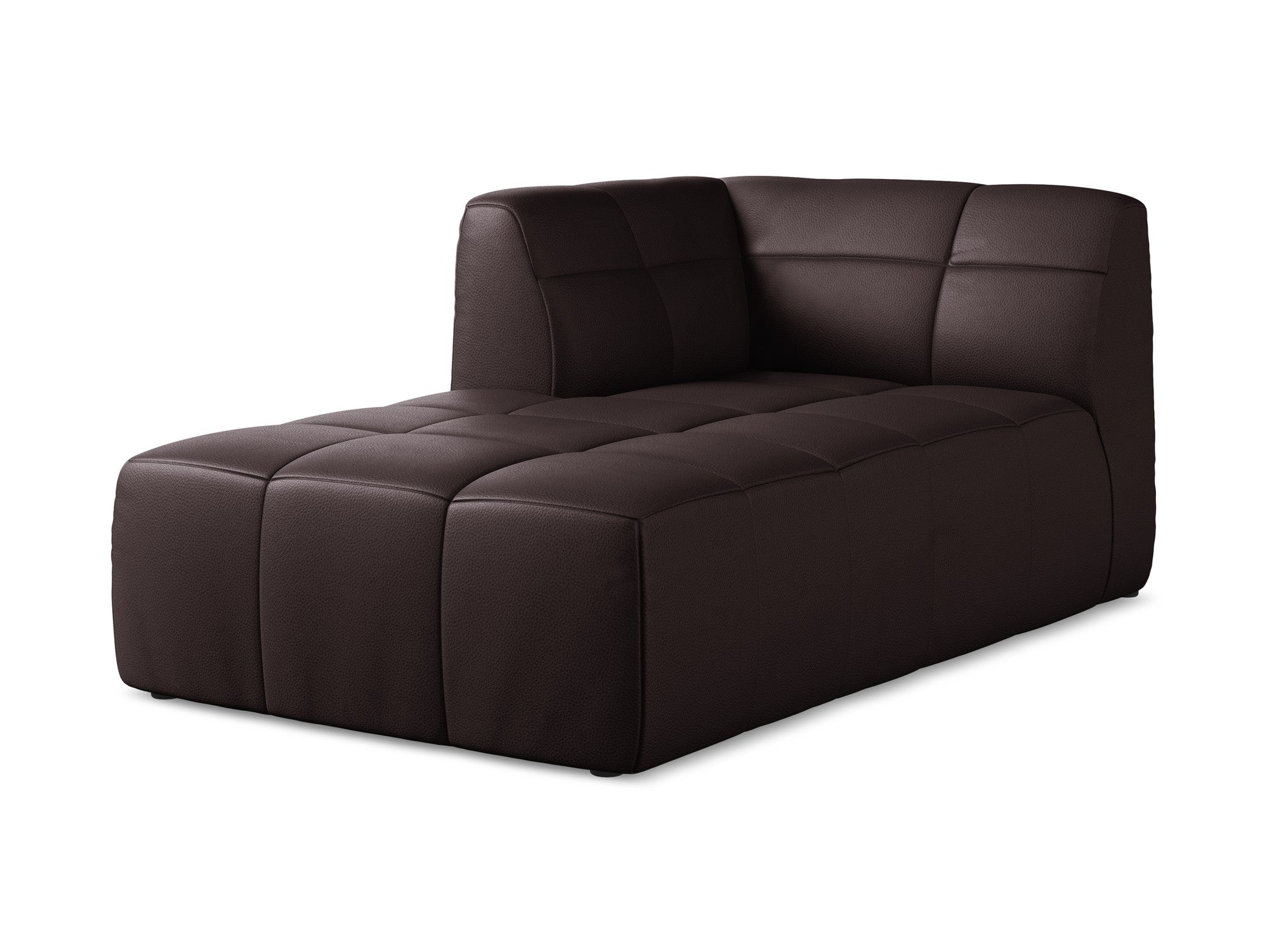 Szezlong links ALOHA pruimenkleurig ecologisch leer