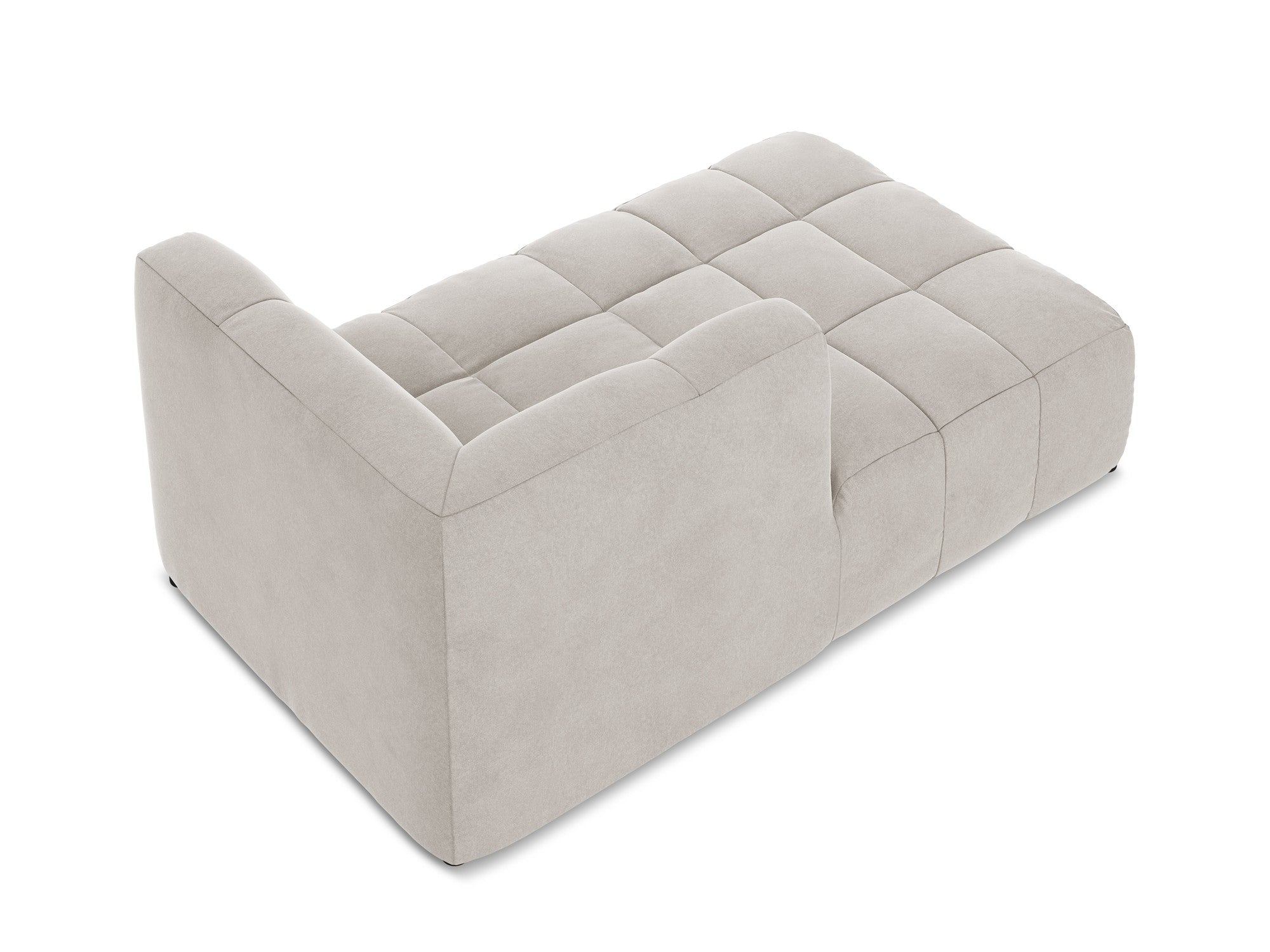 Szezlong linkszijdig van fluweel ALOHA lichtbeige