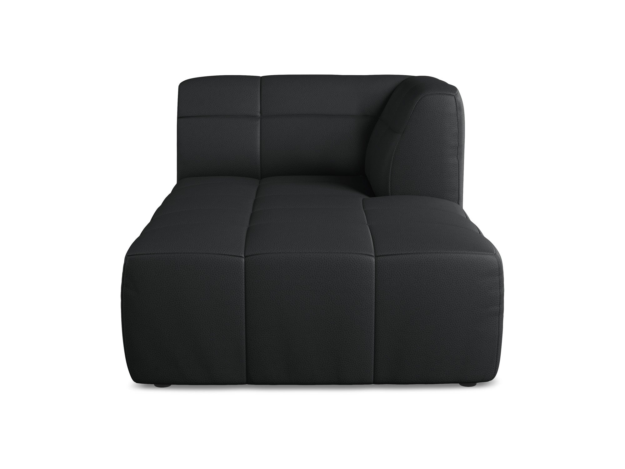 Rechtsseitiger Szezlong ALOHA aus schwarzem Kunstleder