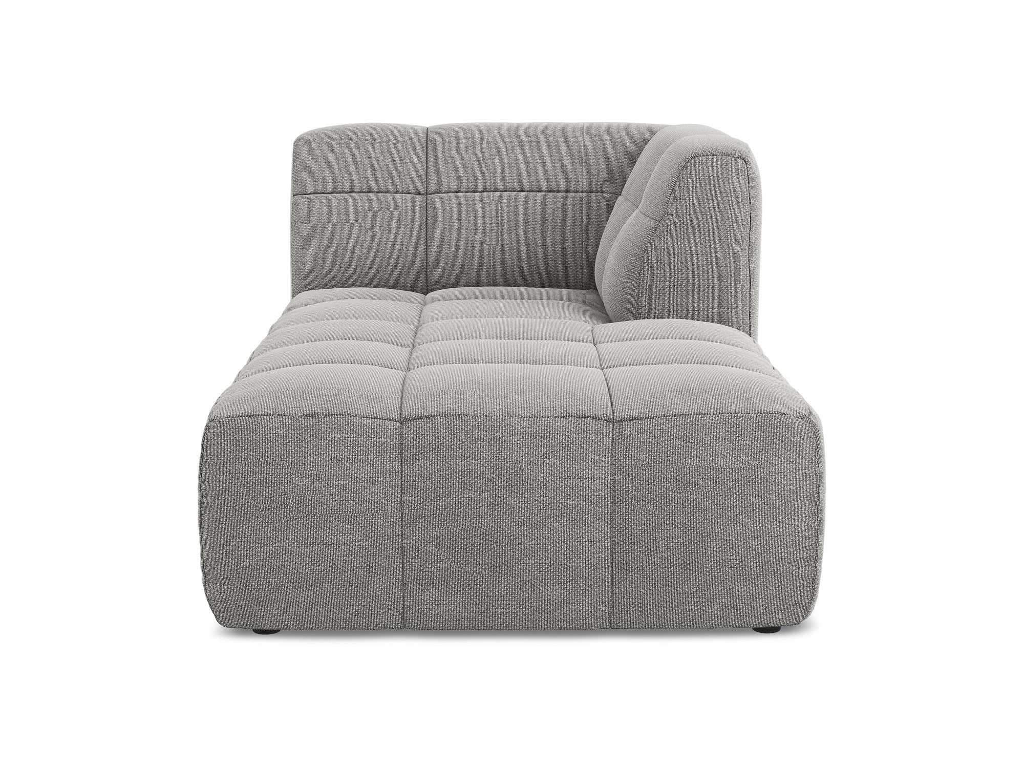 Right-facing ALOHA light gray boucle chaise longue