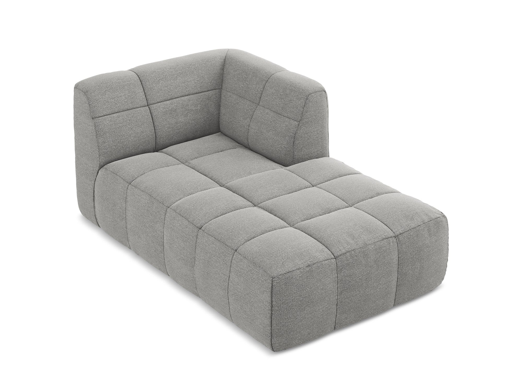 Right-facing ALOHA light gray boucle chaise longue