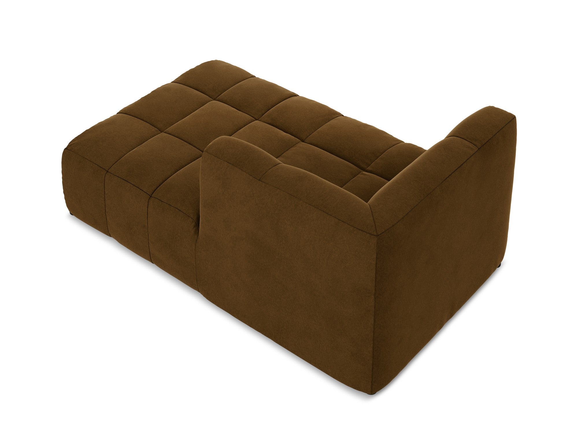 Rechthoekige chaise longue van fluweel ALOHA mosterdgeel