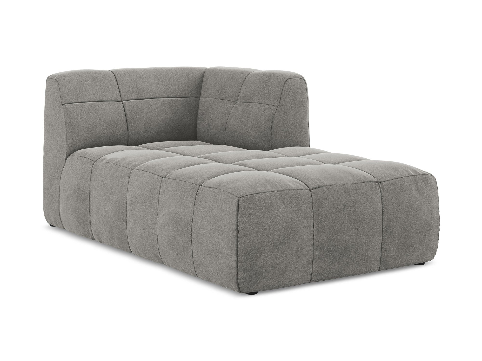 Right-facing velvet chaise lounge ALOHA gray