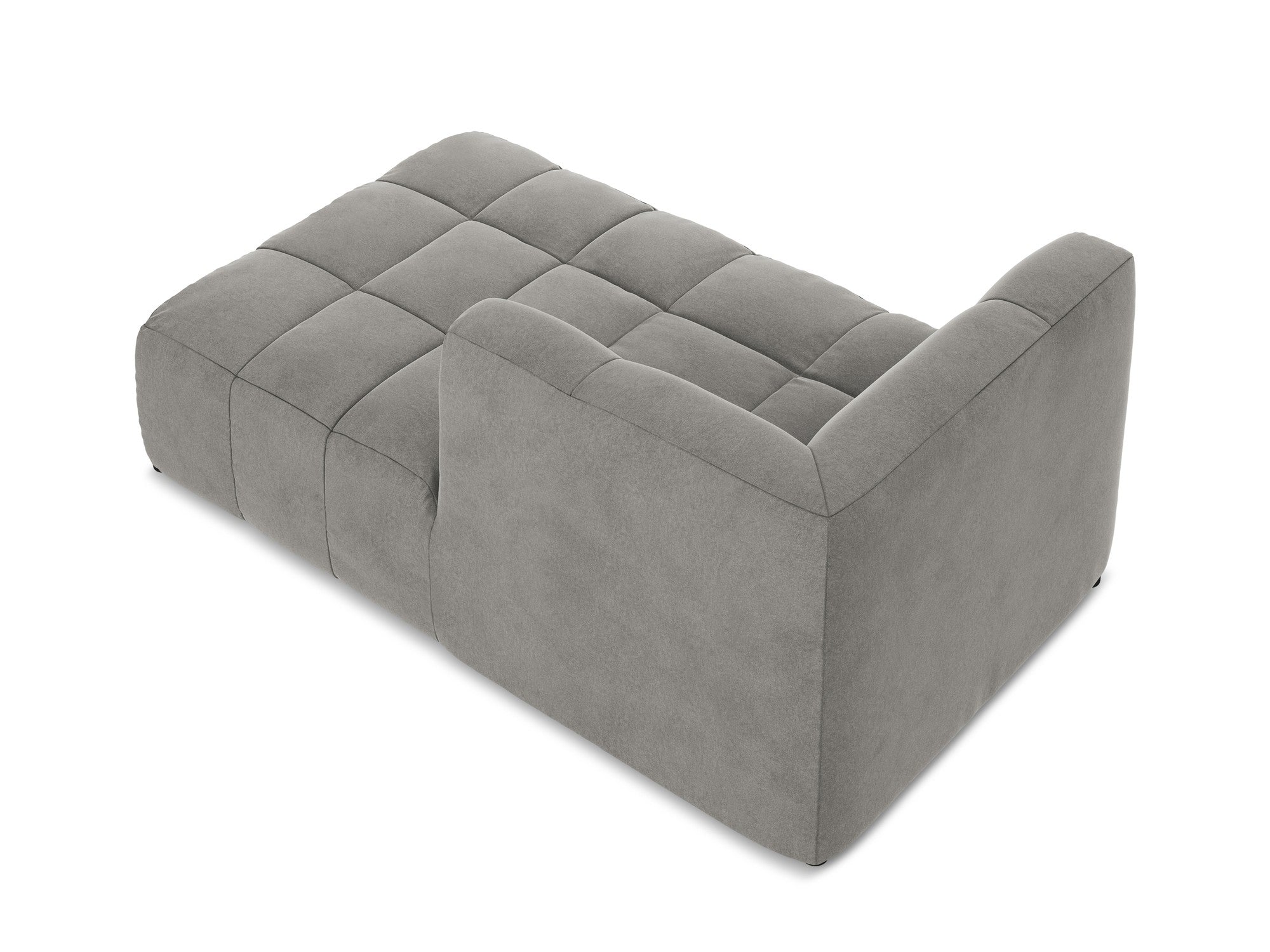 Right-facing velvet chaise lounge ALOHA gray