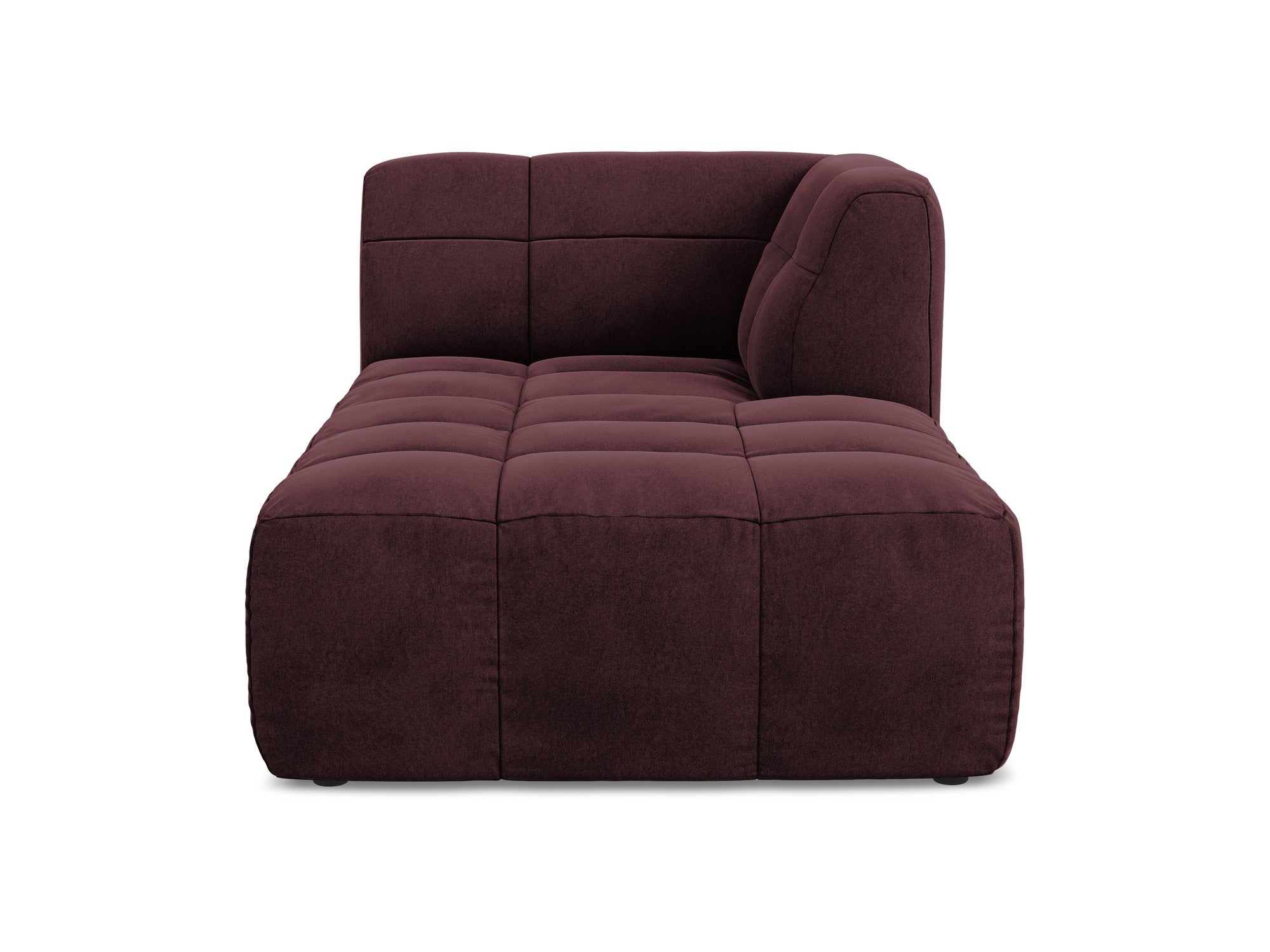 Rechthoekige chaise longue van fluweel ALOHA bordeauxrood