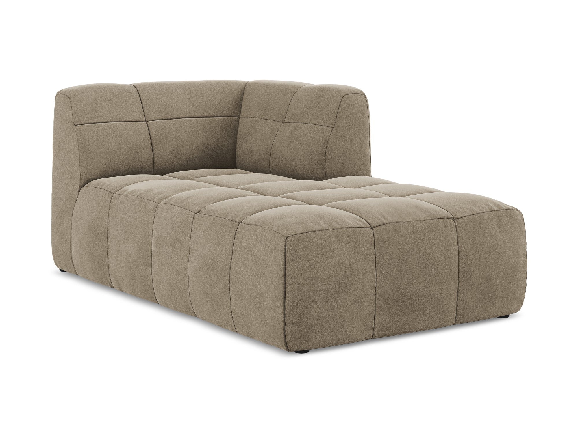 Right-facing velvet chaise lounge ALOHA beige
