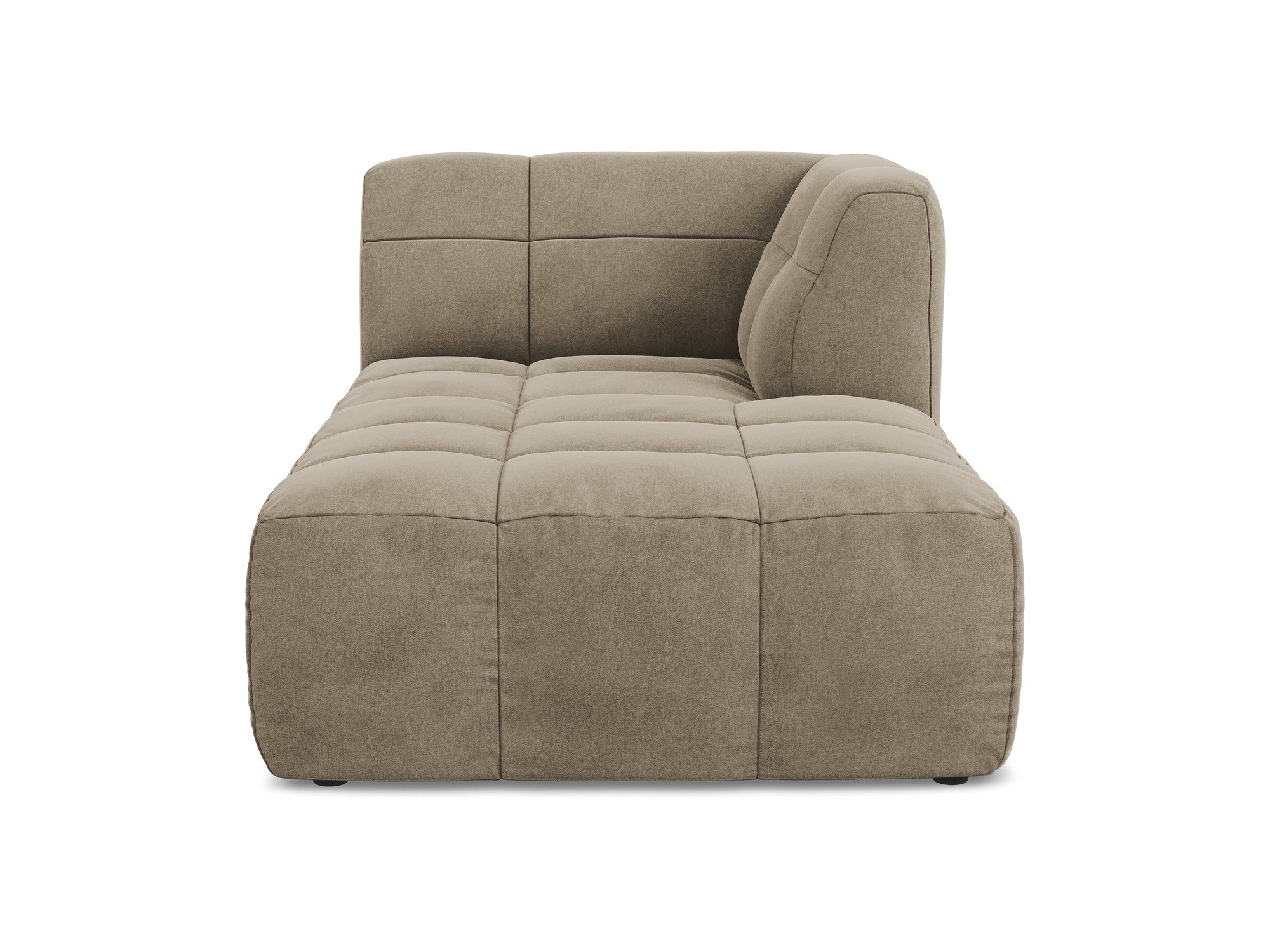 Right-facing velvet chaise lounge ALOHA beige