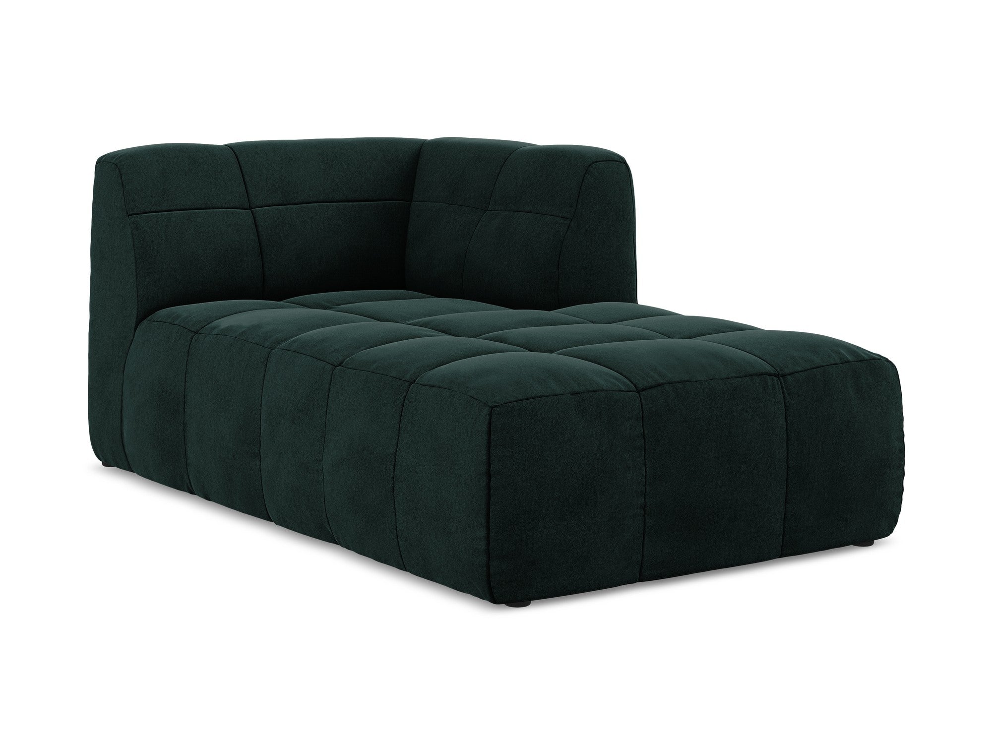 Right-facing velvet chaise lounge ALOHA gray-green