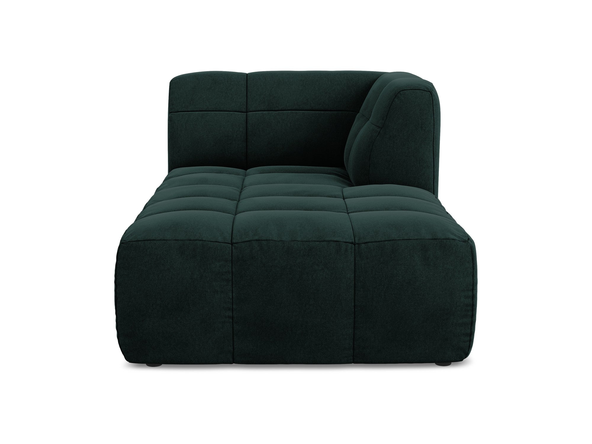 Right-facing velvet chaise lounge ALOHA gray-green