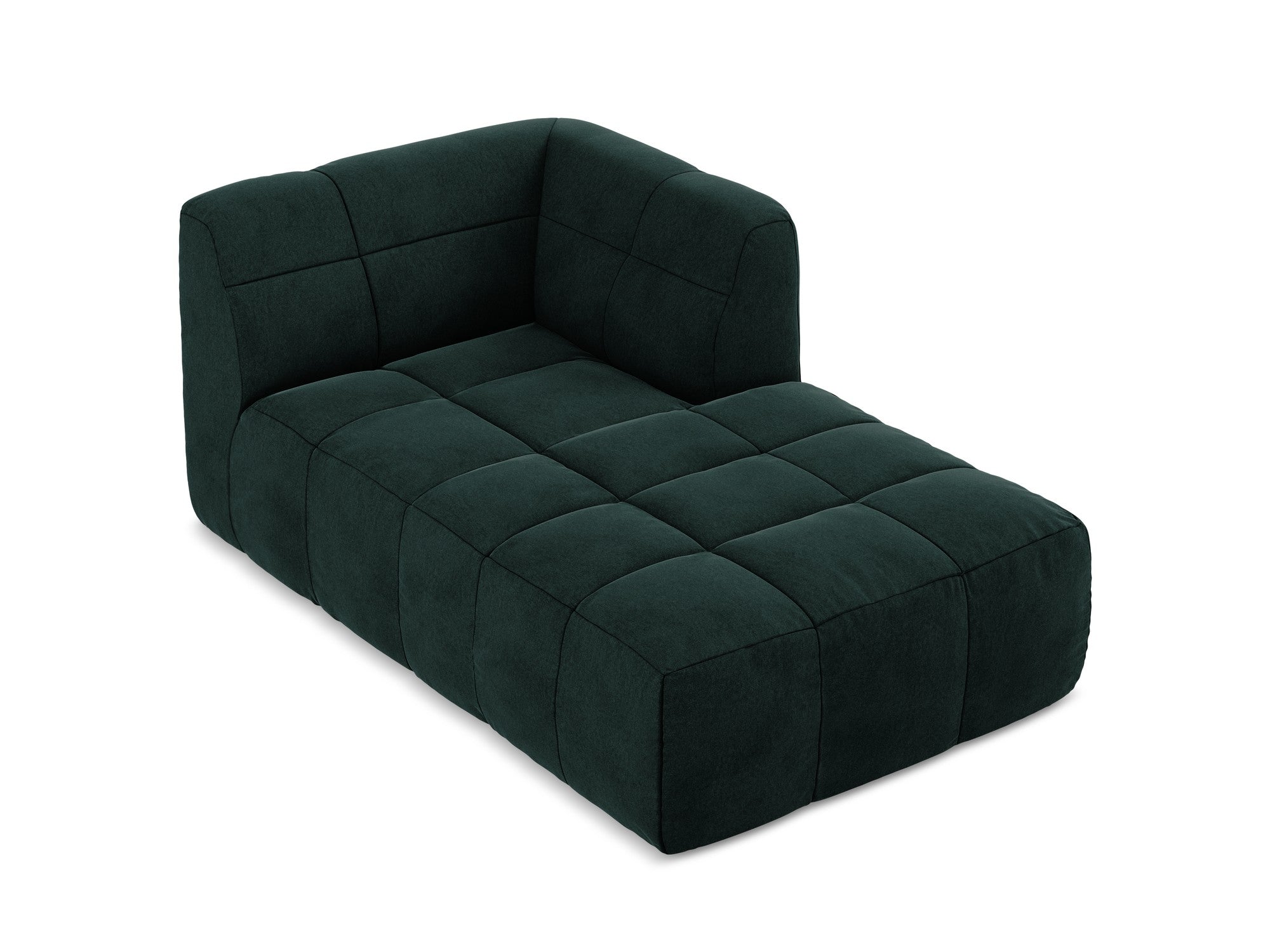 Right-facing velvet chaise lounge ALOHA gray-green
