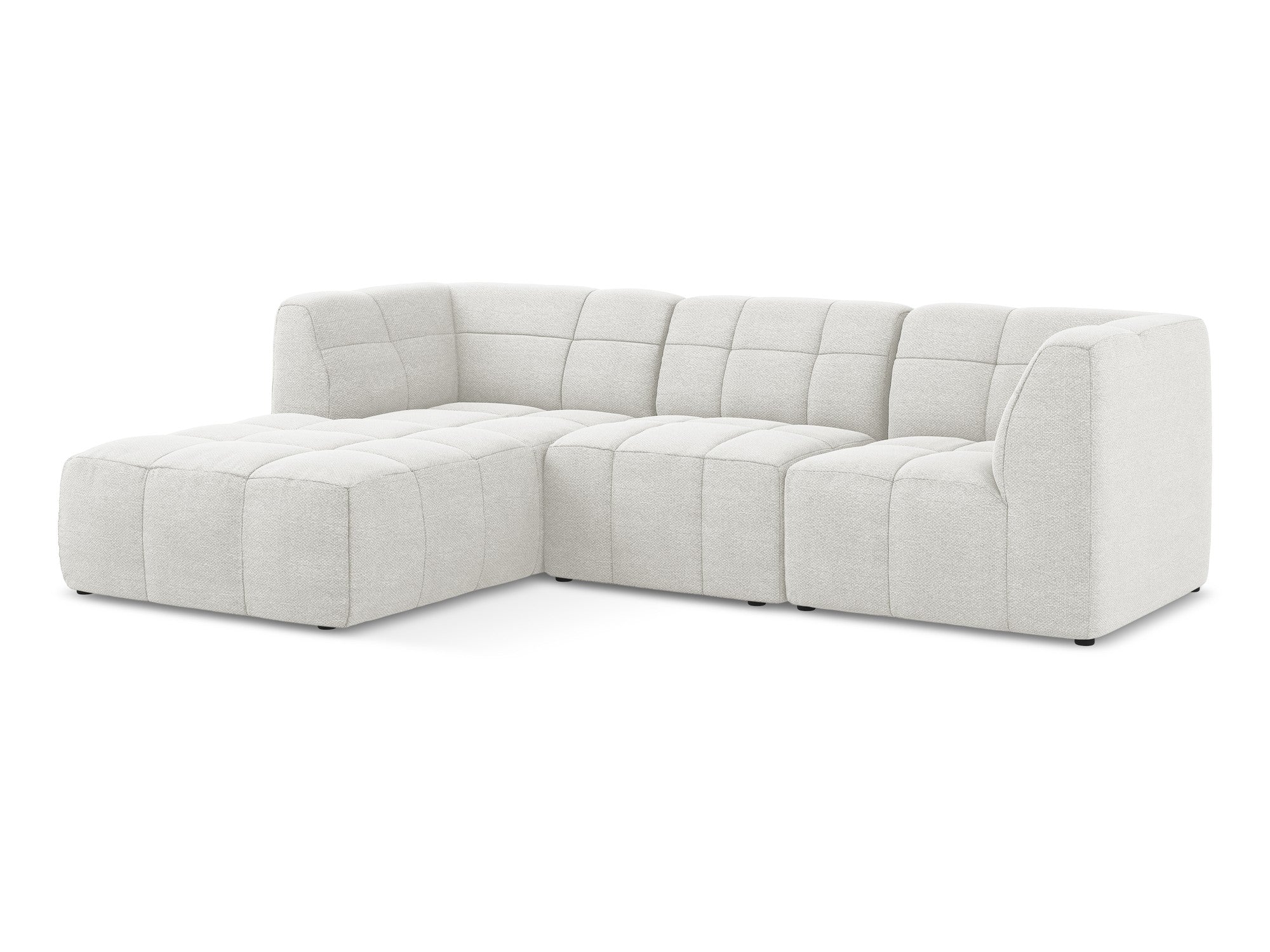 Modulaire hoekbank links 3-zits ALOHA witte boucle