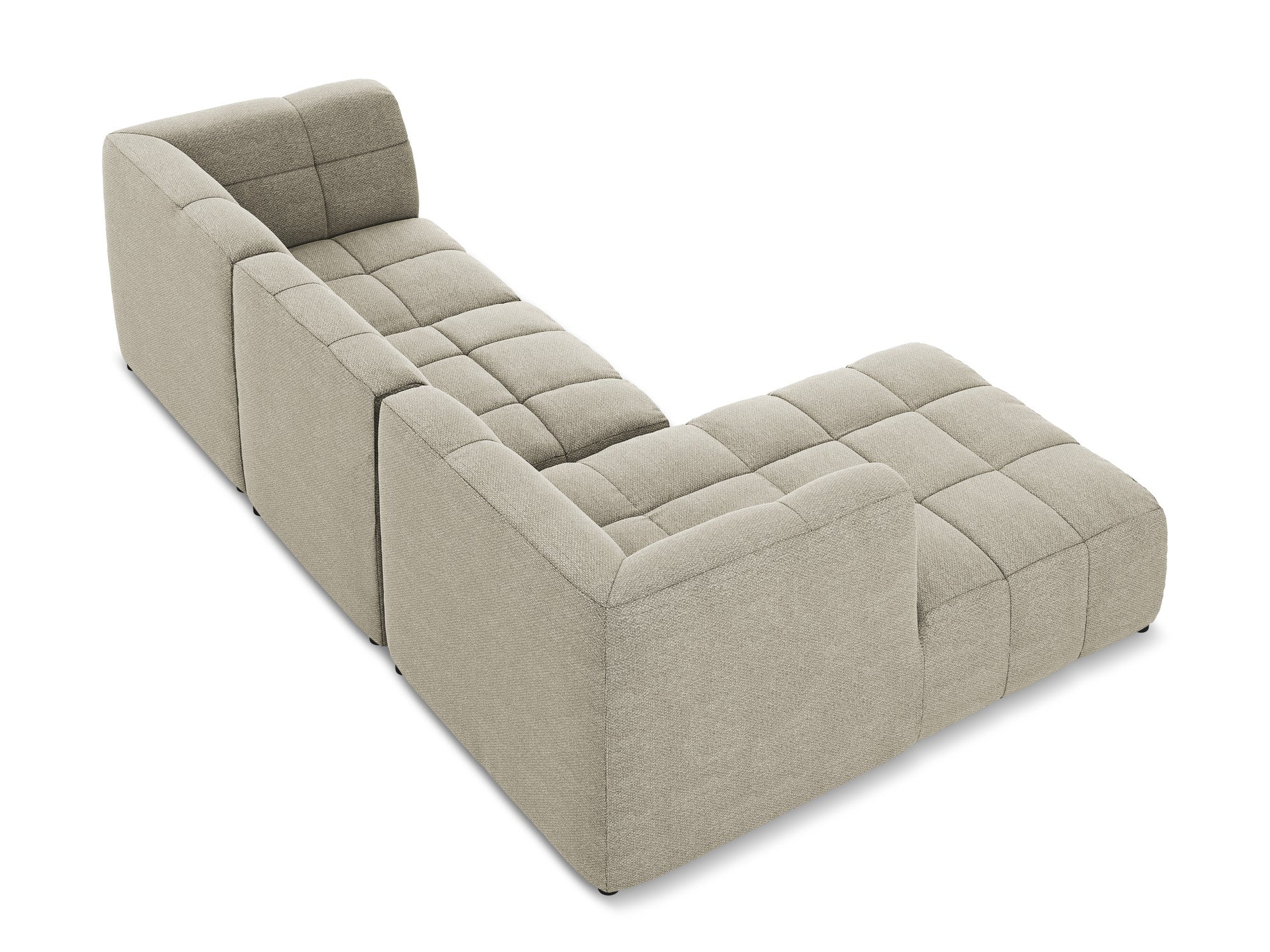 Modularer, linksseitiger 3-Sitzer ALOHA taupe Boucle