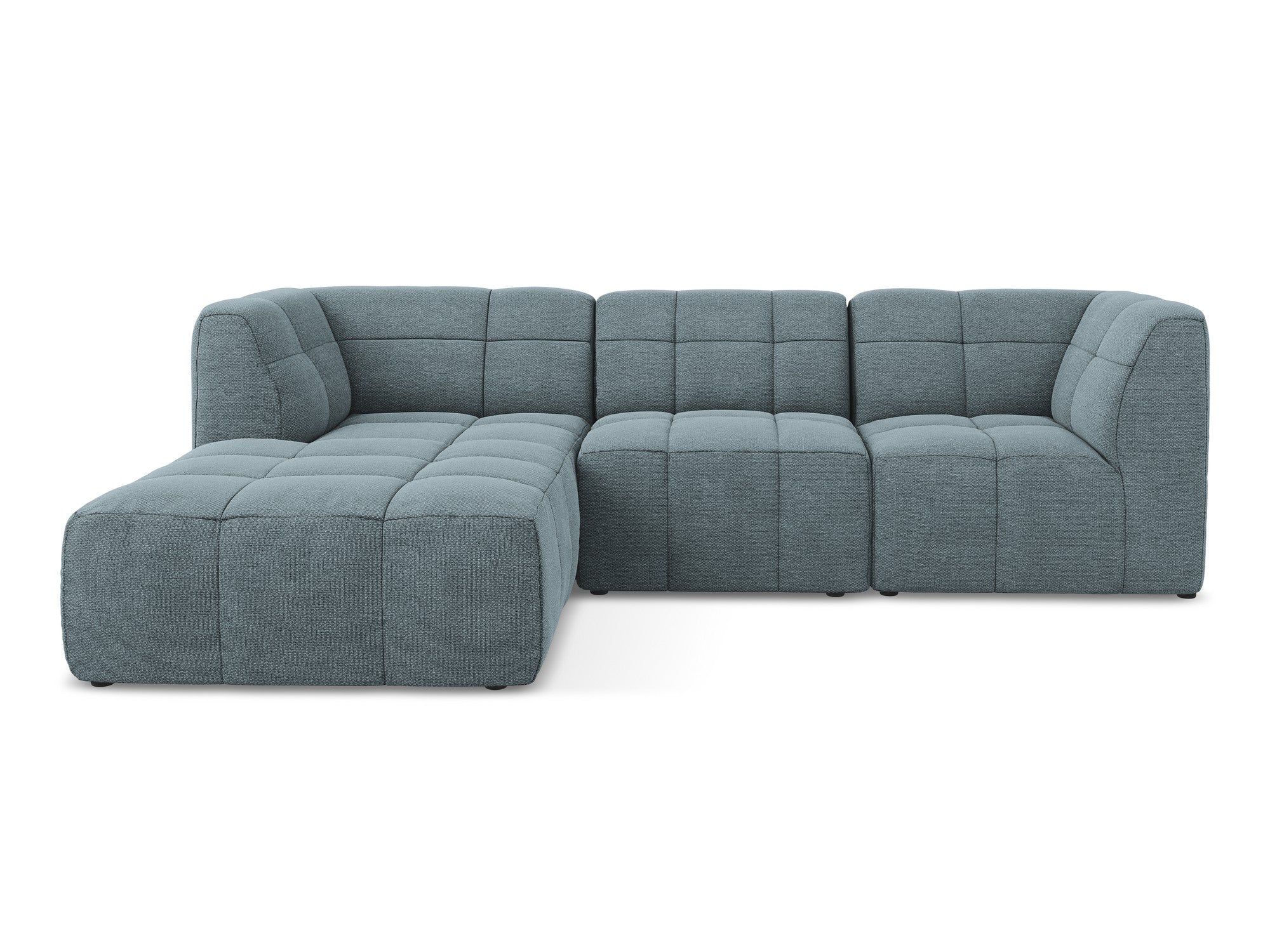 Modulaire linker 3-zits hoekbank ALOHA denimblauw bouclé