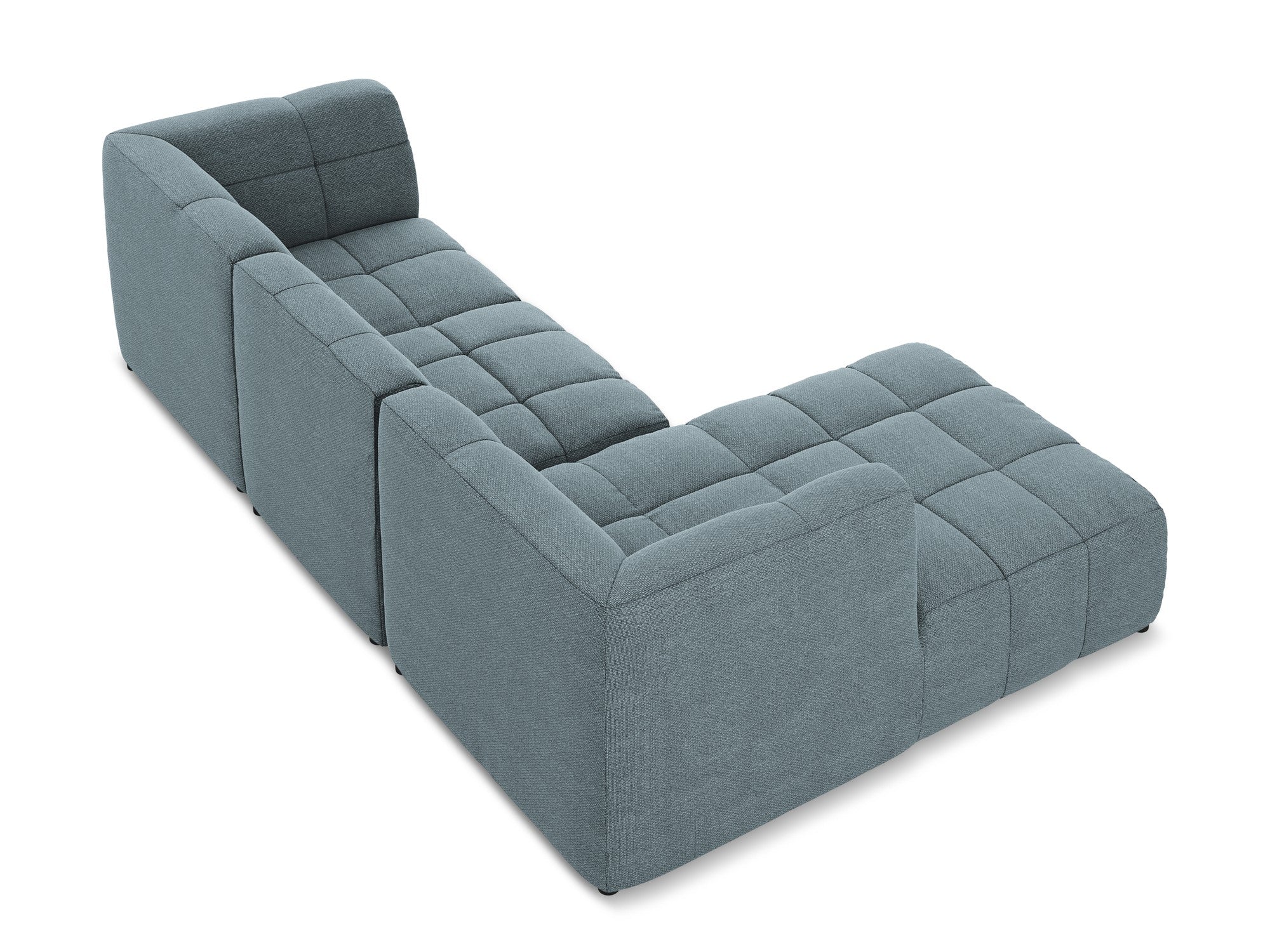 Modulaire linker 3-zits hoekbank ALOHA denimblauw bouclé