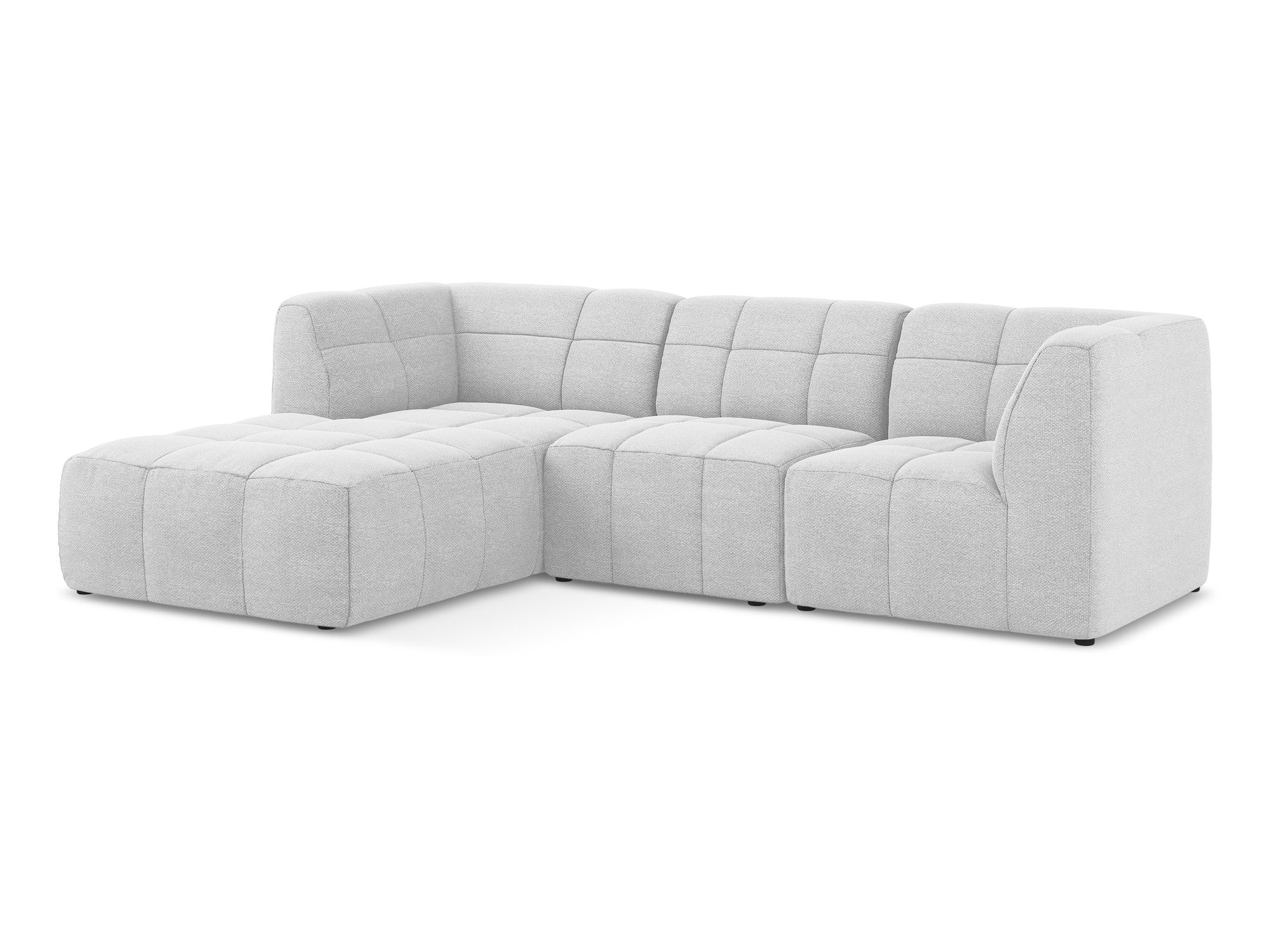 Modulaire linker 3-zits hoekbank ALOHA zilver boucle