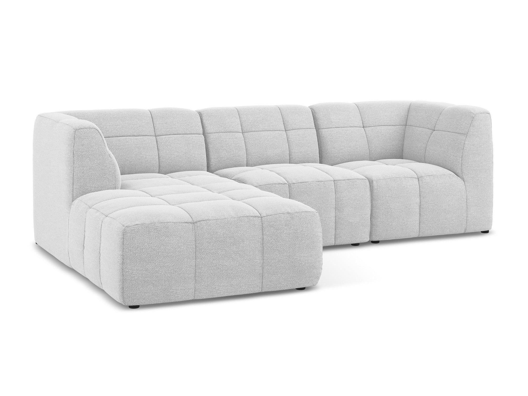 Modulaire linker 3-zits hoekbank ALOHA zilver boucle