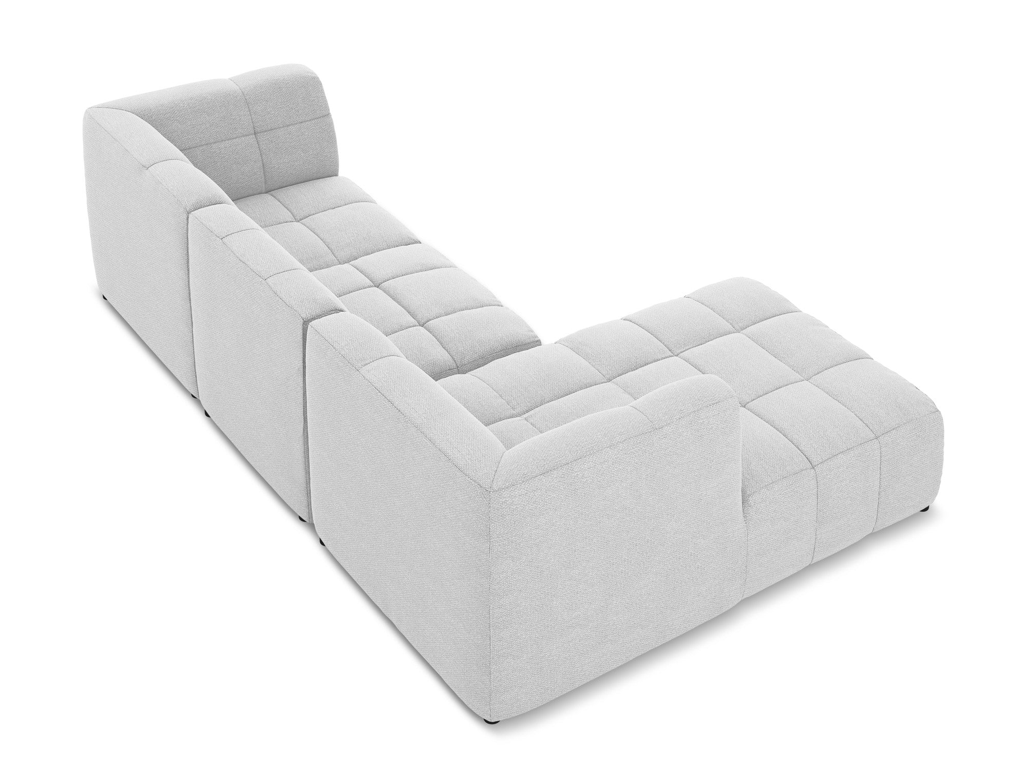 Modulaire linker 3-zits hoekbank ALOHA zilver boucle