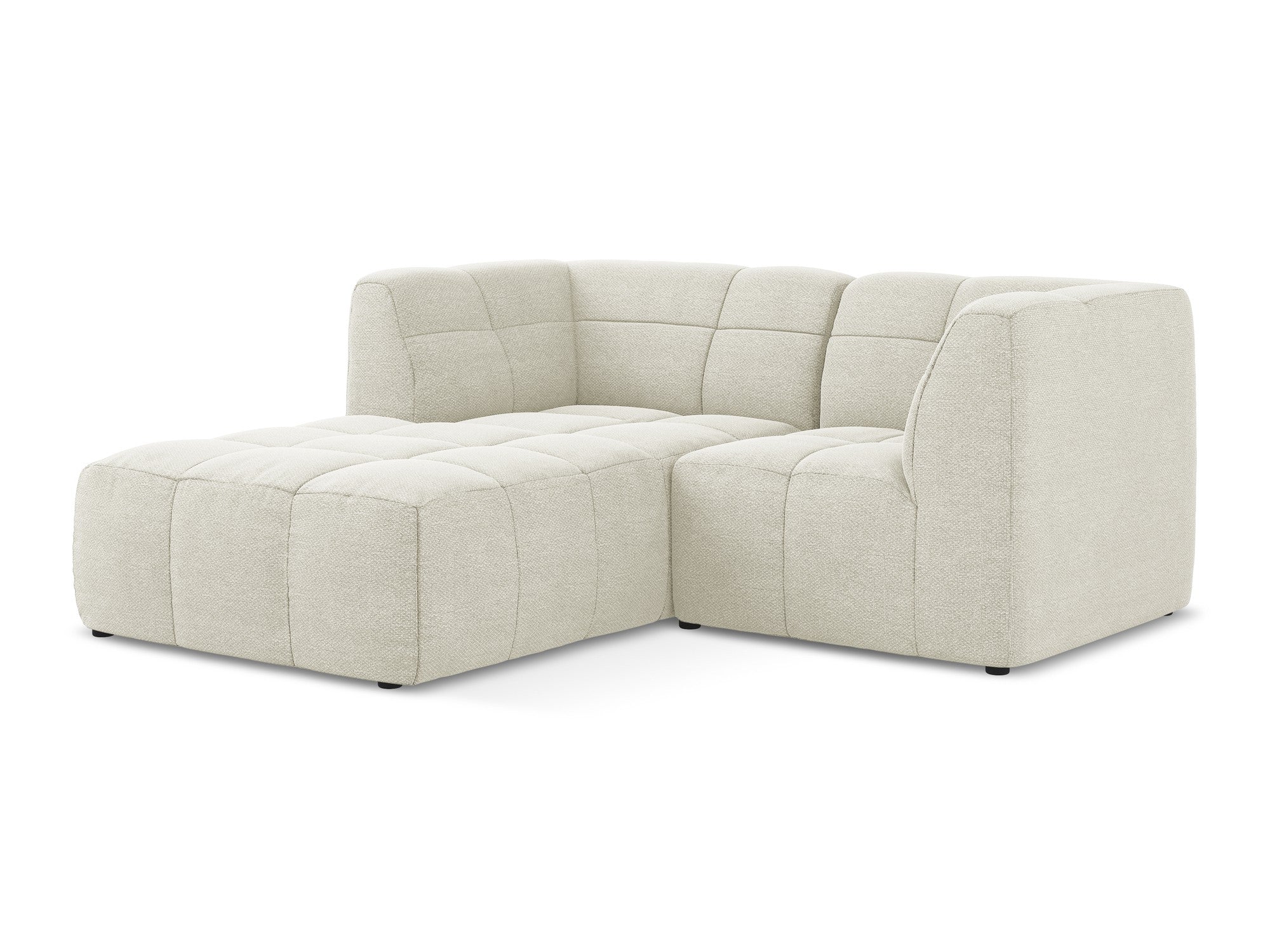 Left-facing modular sofa for 2 people ALOHA sand boucle
