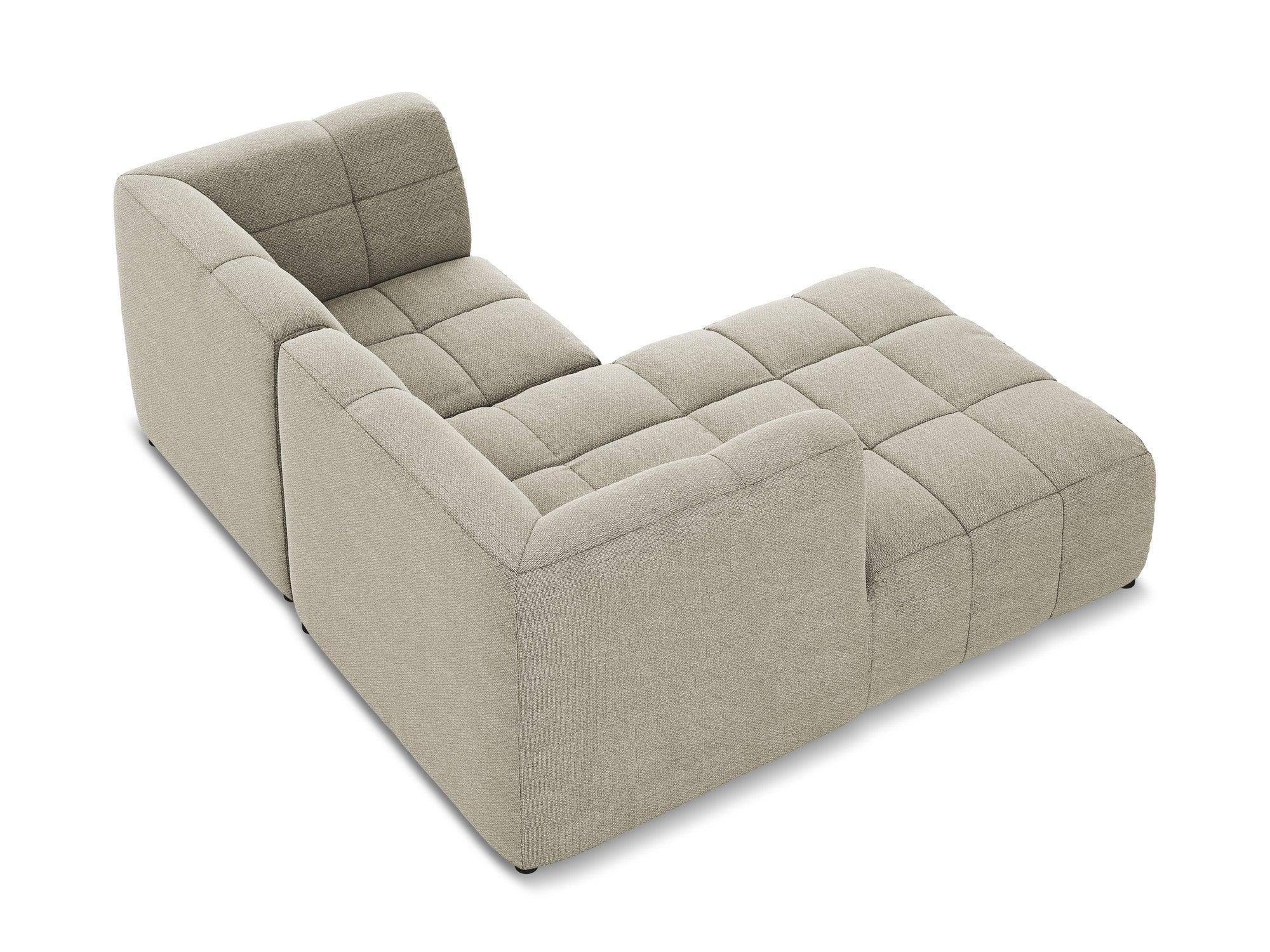 Modulaire linker 2-zits hoekbank ALOHA taupe boucle