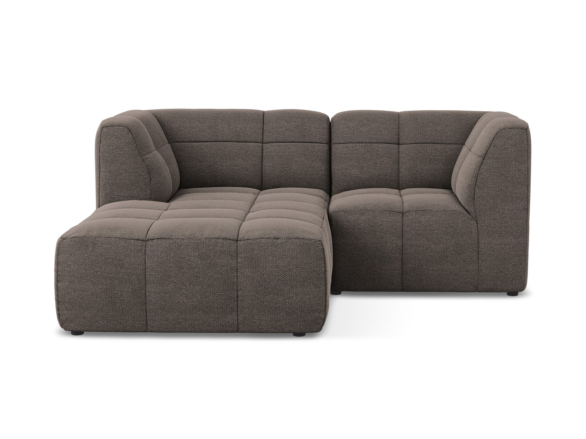 Left-facing modular 2-seater sofa ALOHA chocolate boucle