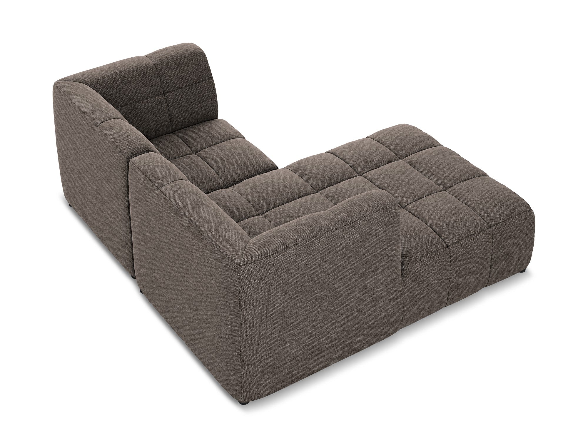 Left-facing modular 2-seater sofa ALOHA chocolate boucle
