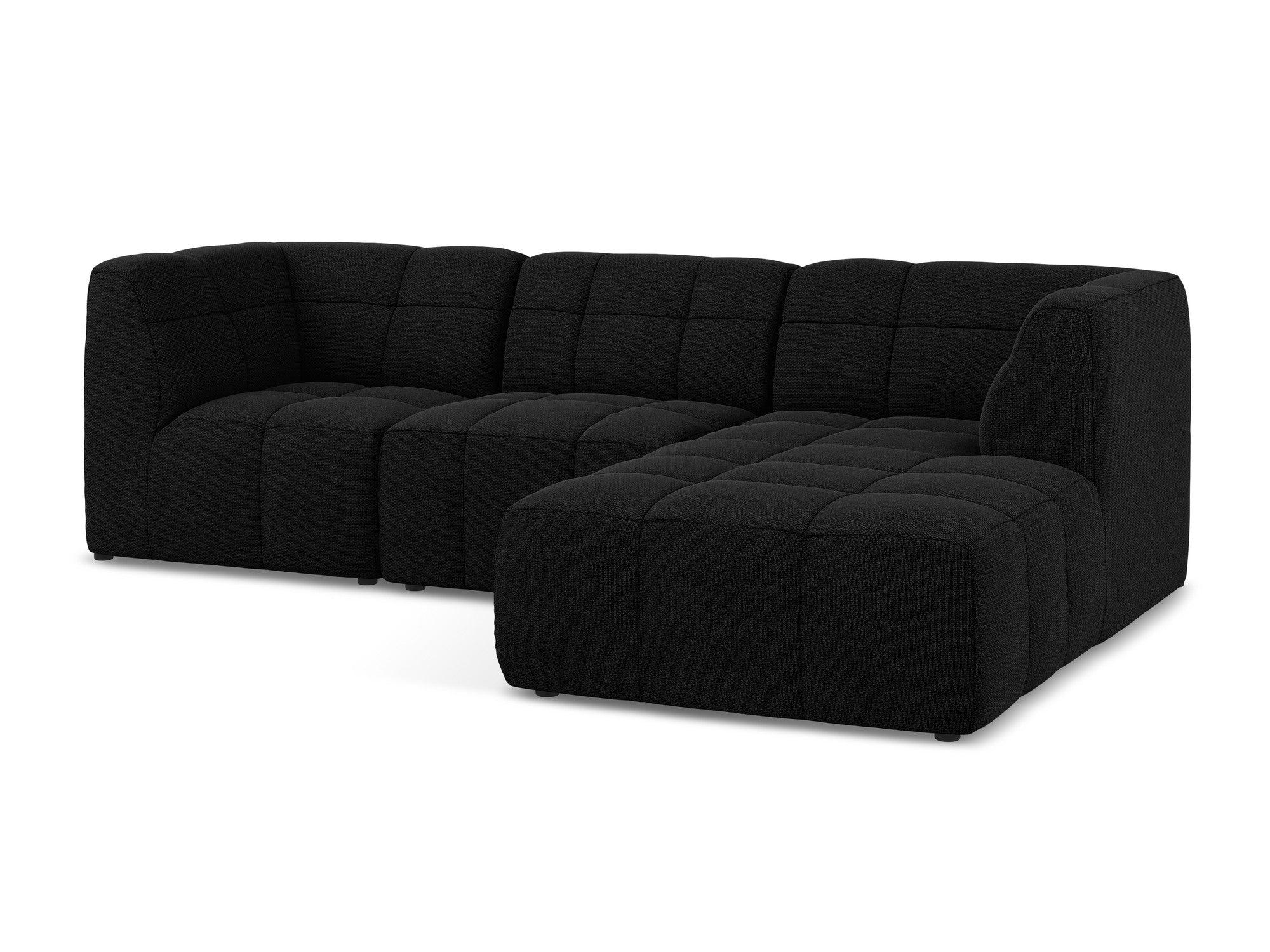 Modulaire rechterhoekbank 3-zits ALOHA zwart boucle