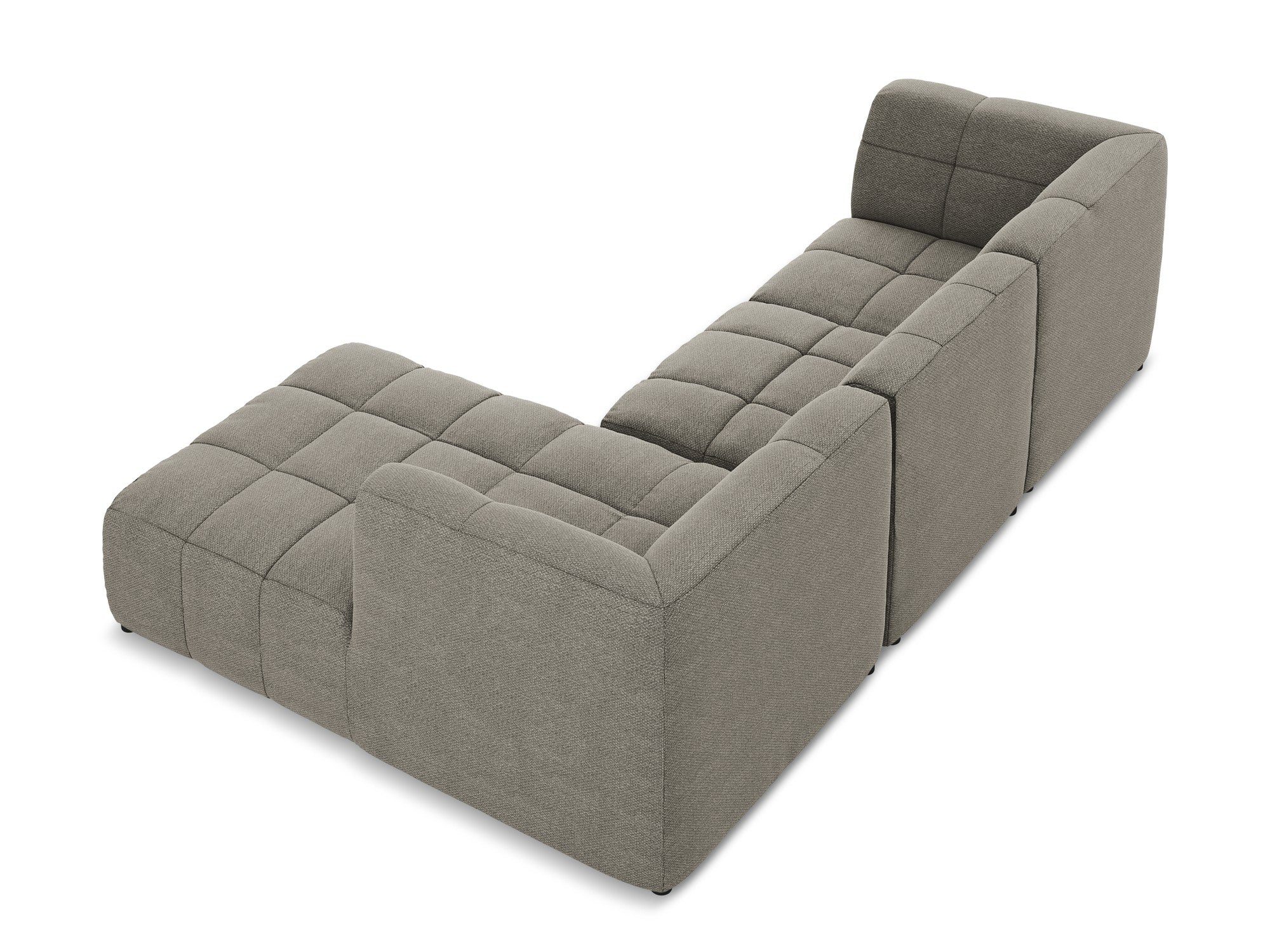 Modularer Ecksofa rechtsseitig 3-Sitzer ALOHA grau Boucle