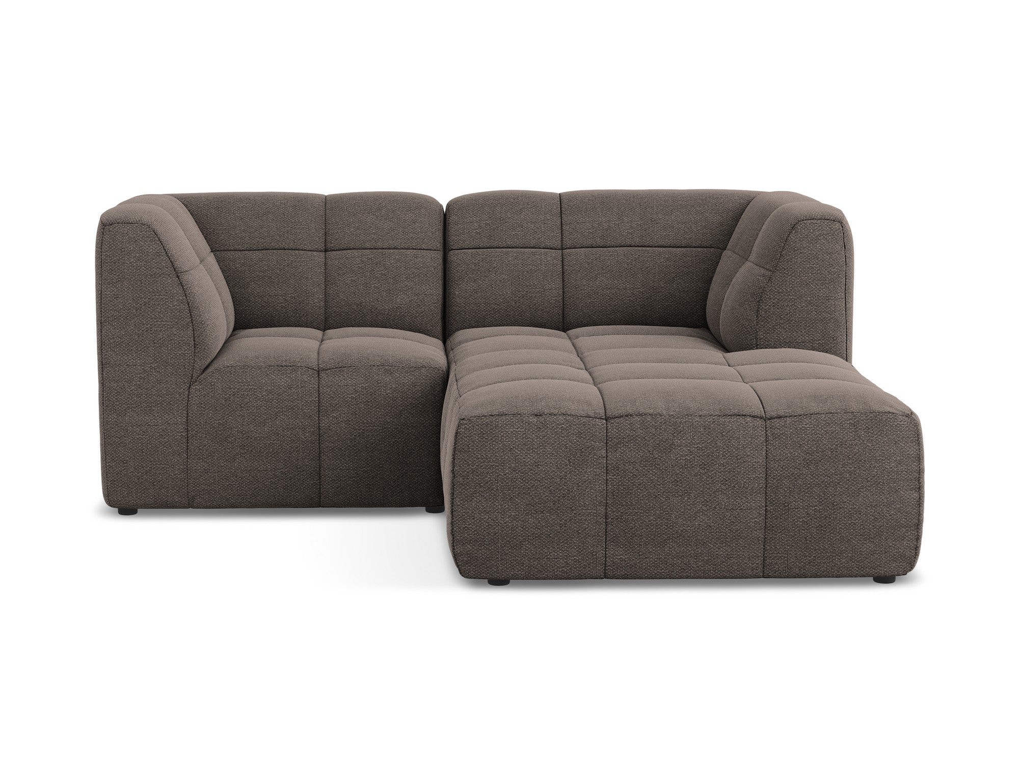 Modularer Ecksofa rechtsseitig 2-sitzig ALOHA schokoladenfarbener Boucle