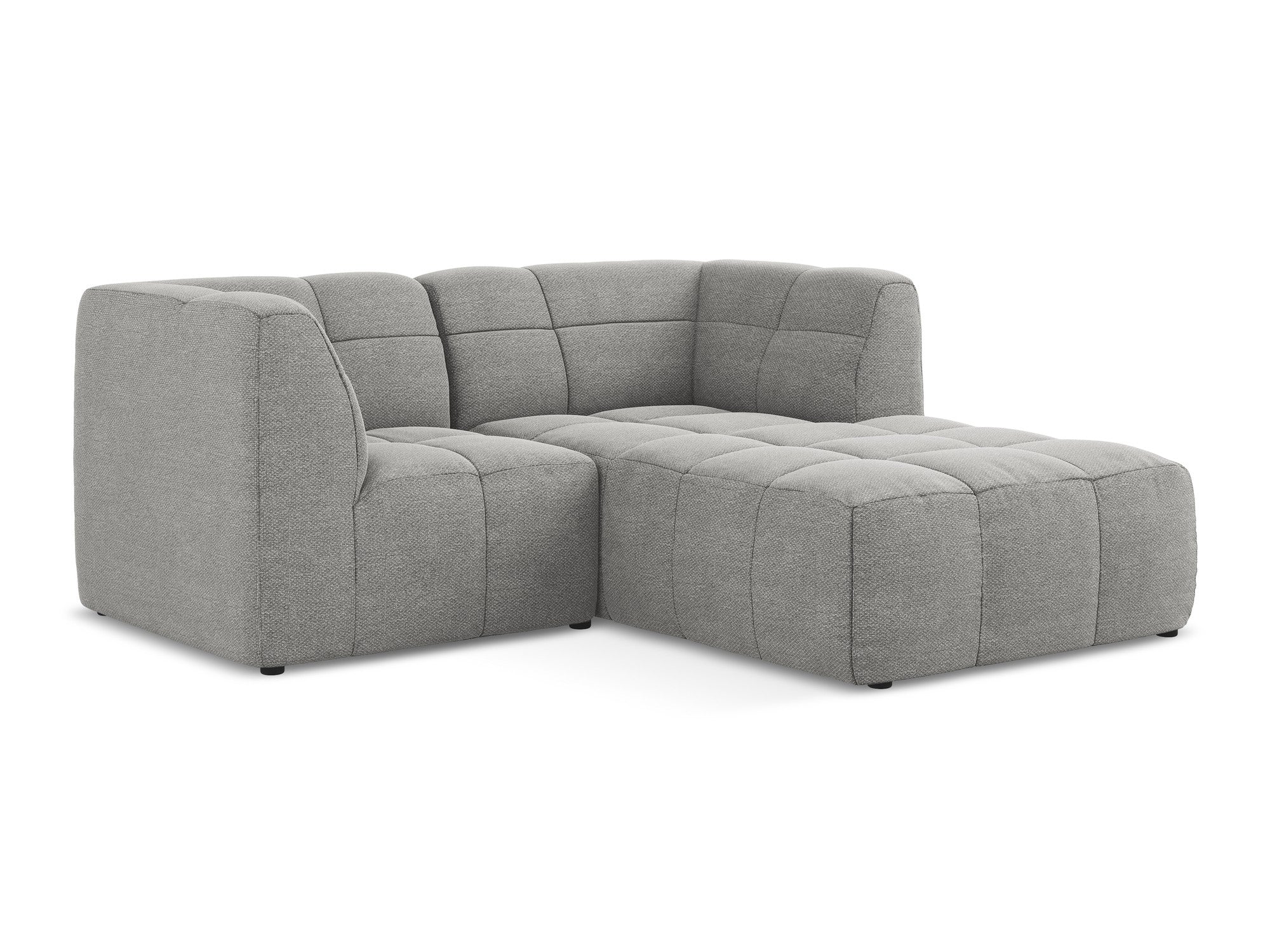 Modularer Ecksofa rechtsseitig 2-sitzig ALOHA hellgrau Boucle