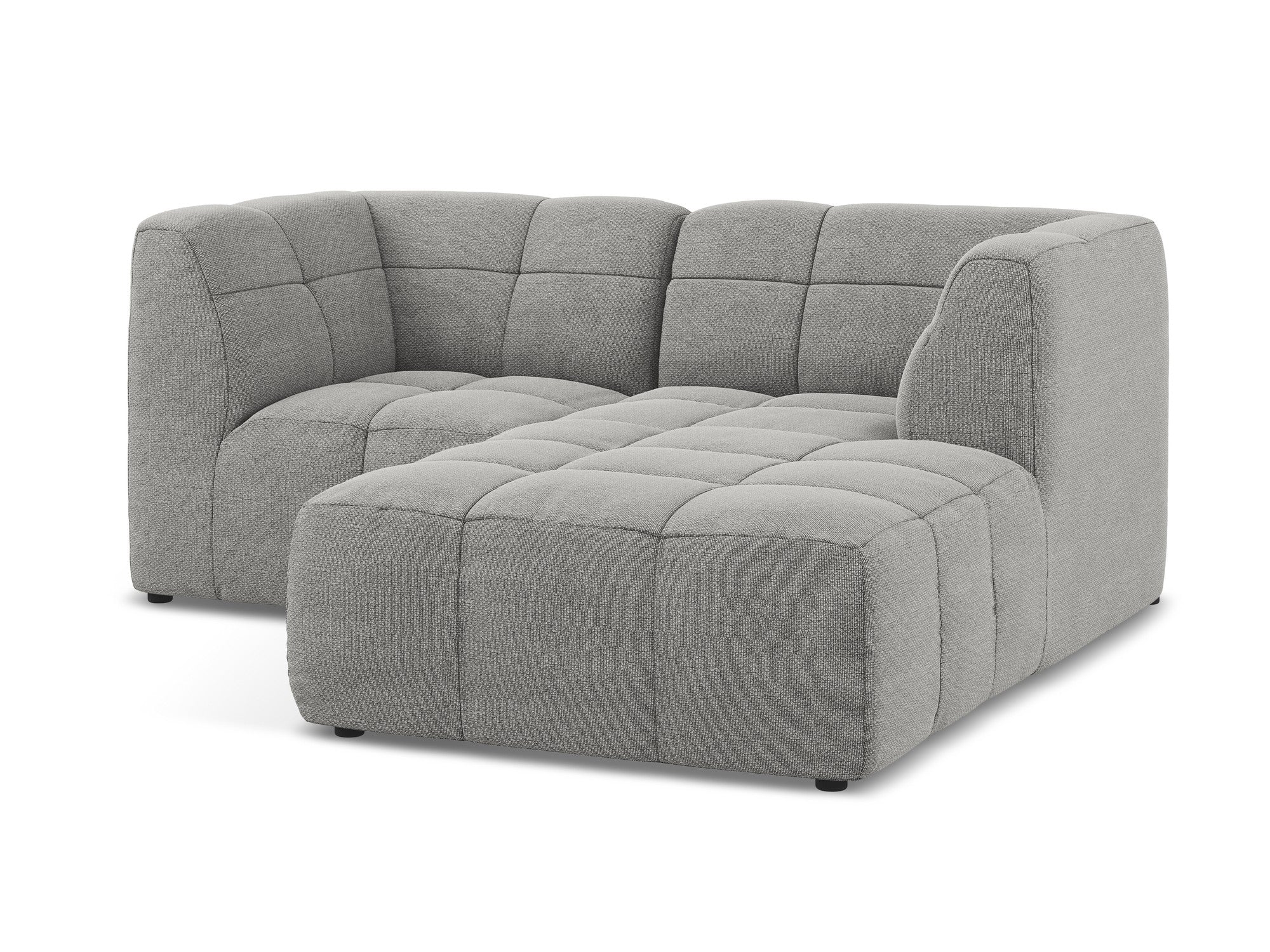 Modularer Ecksofa rechtsseitig 2-sitzig ALOHA hellgrau Boucle