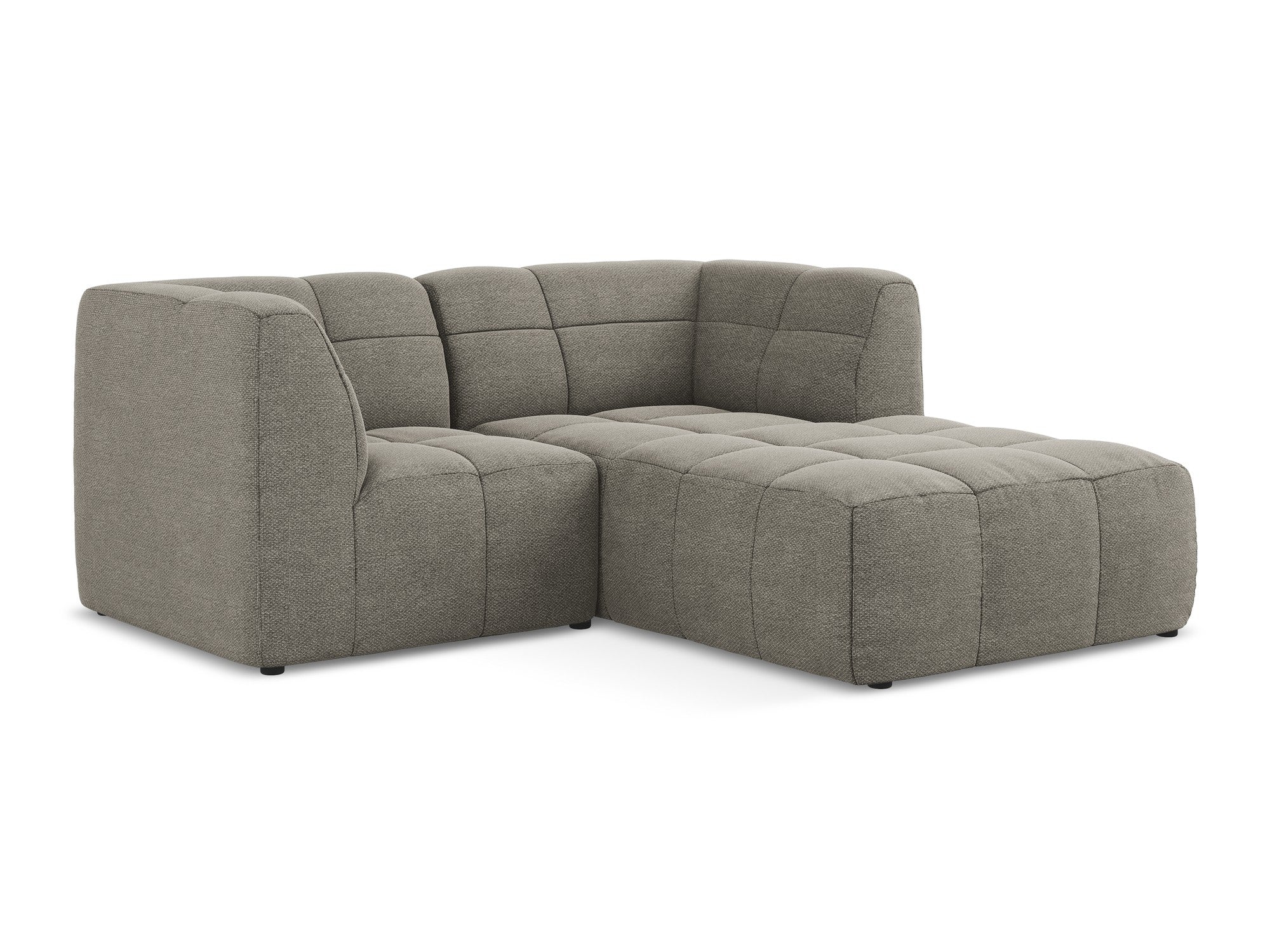 Modularer Ecksofa rechtsseitig 2-sitzig ALOHA grau Boucle