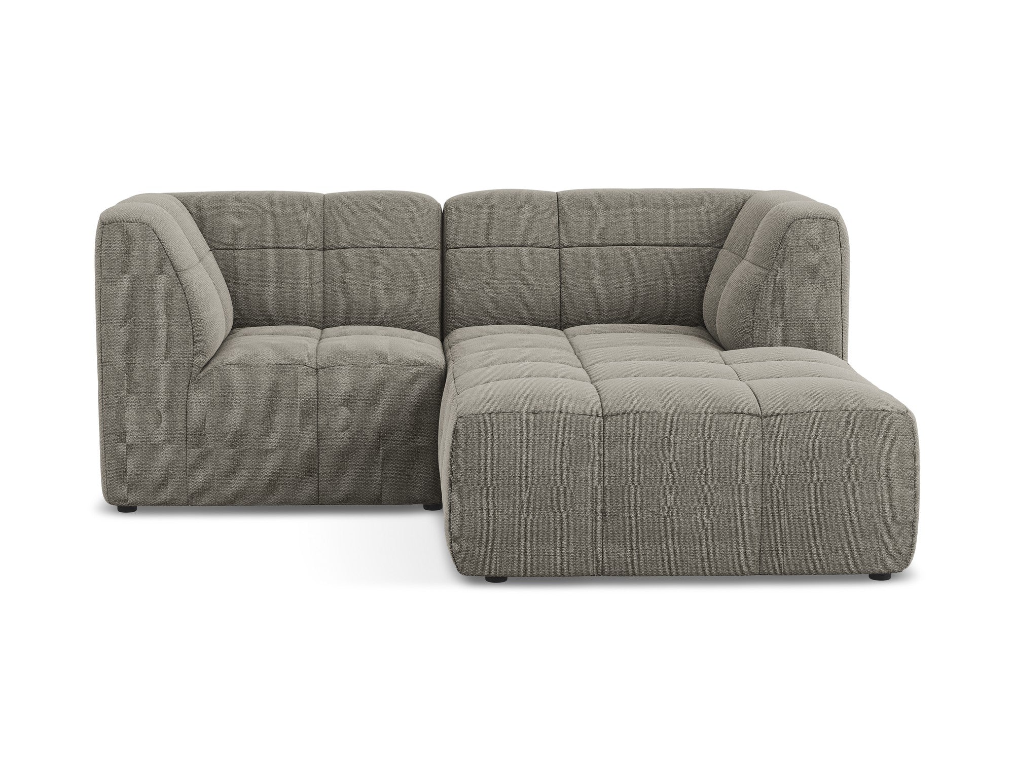 Modularer Ecksofa rechtsseitig 2-sitzig ALOHA grau Boucle