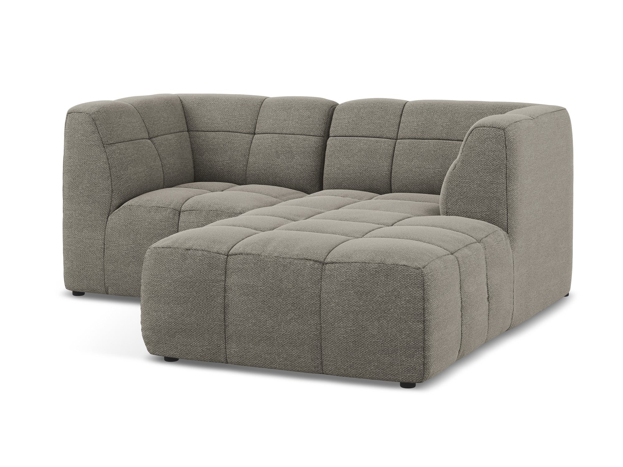 Modularer Ecksofa rechtsseitig 2-sitzig ALOHA grau Boucle